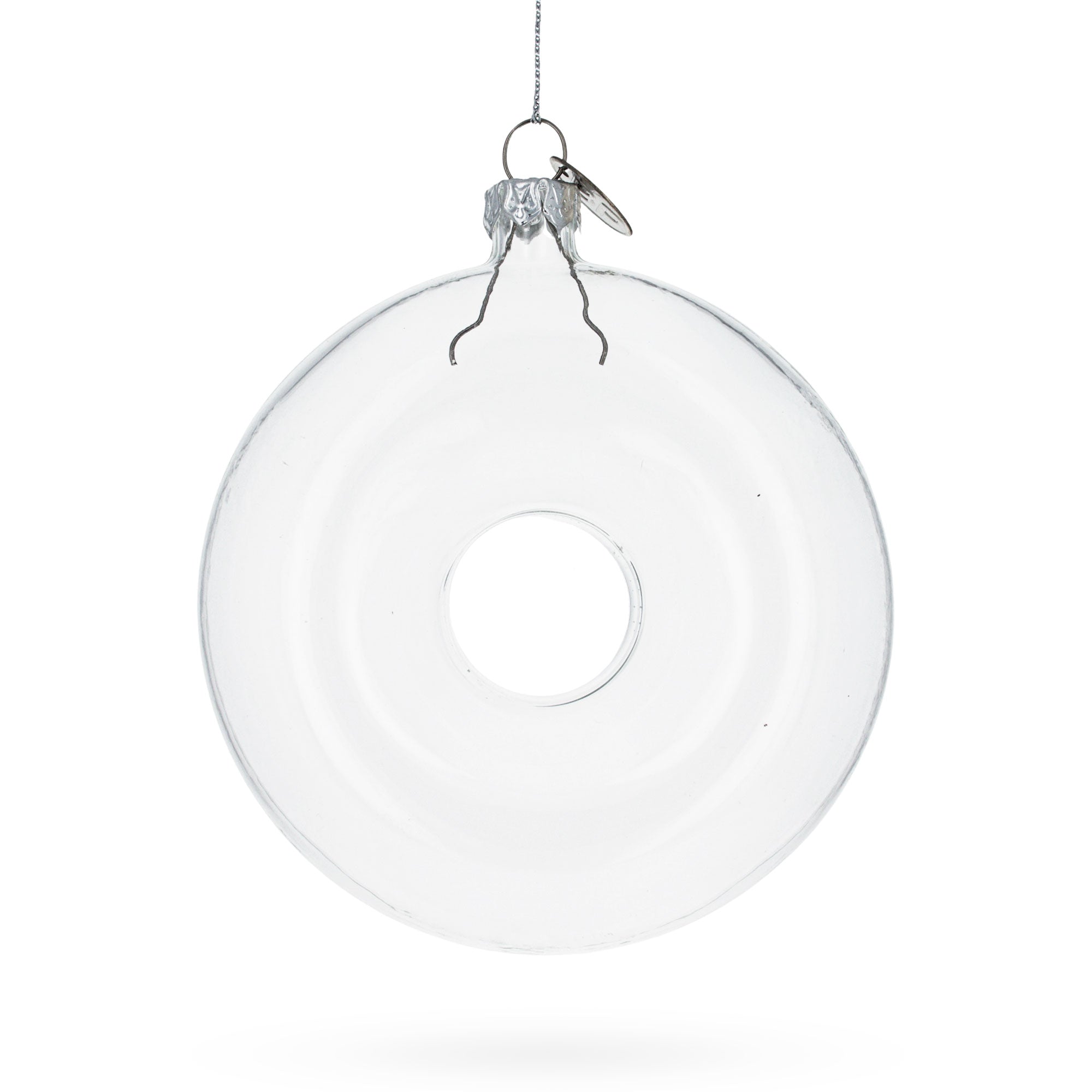 Delicious Doughnut Clear - Blown Glass Christmas Ornament