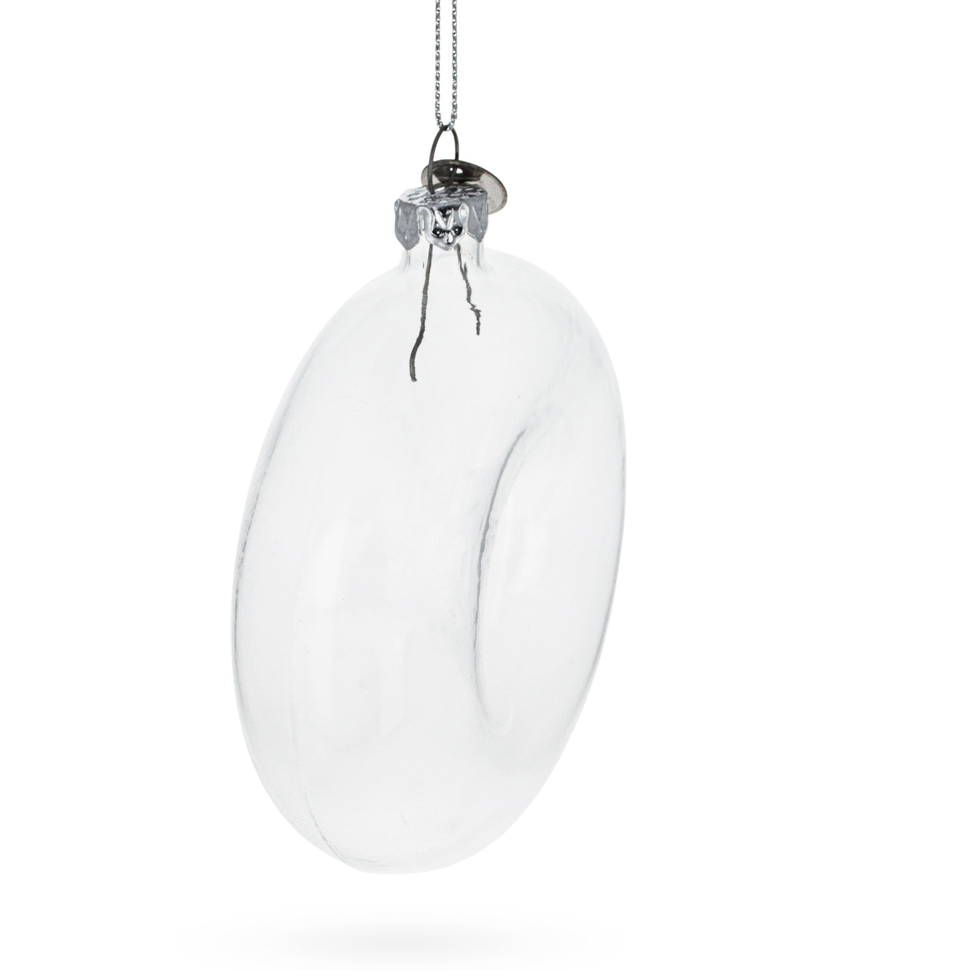 Delicious Doughnut Clear - Blown Glass Christmas Ornament