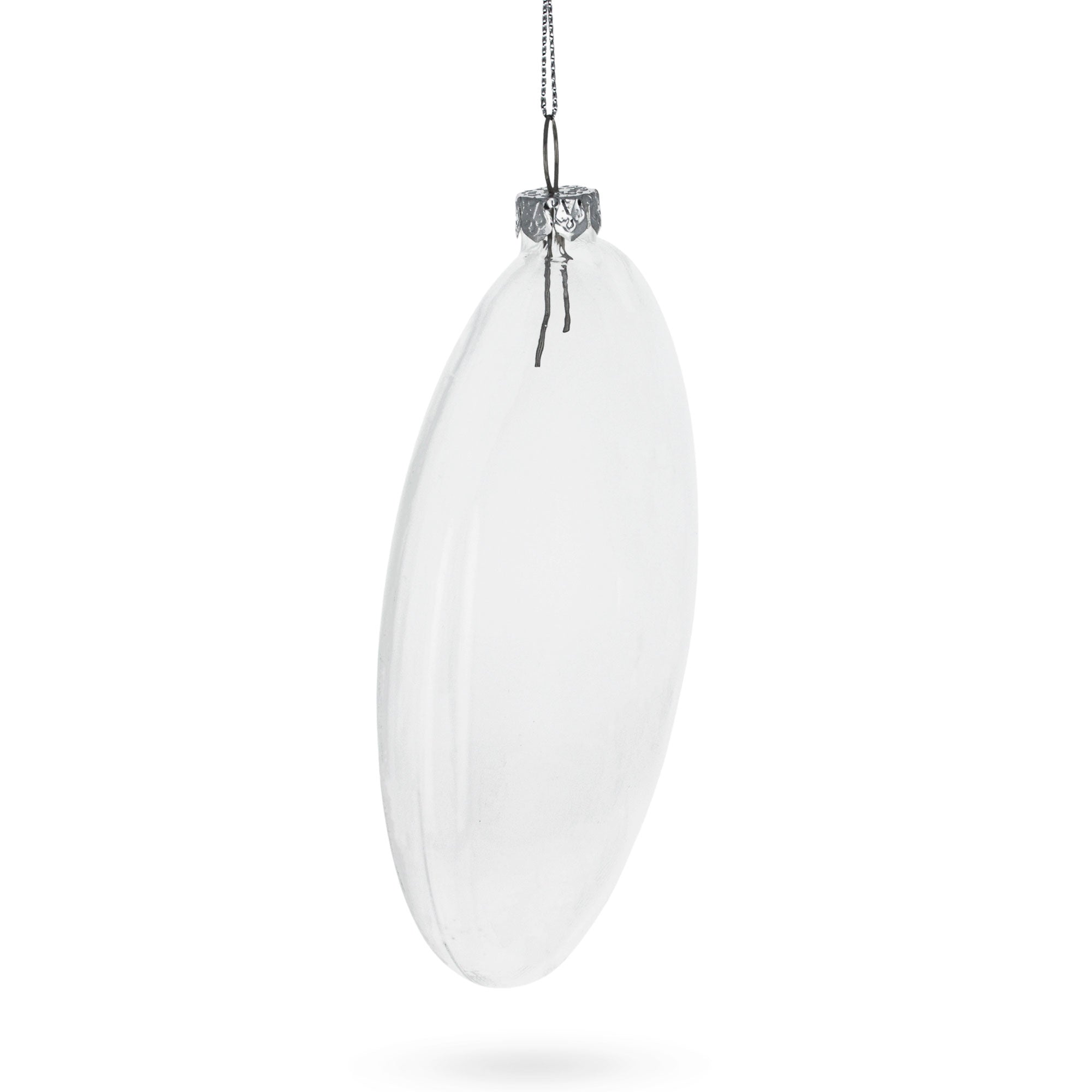 Flat Disc Clear - Blown Glass Christmas Ornament