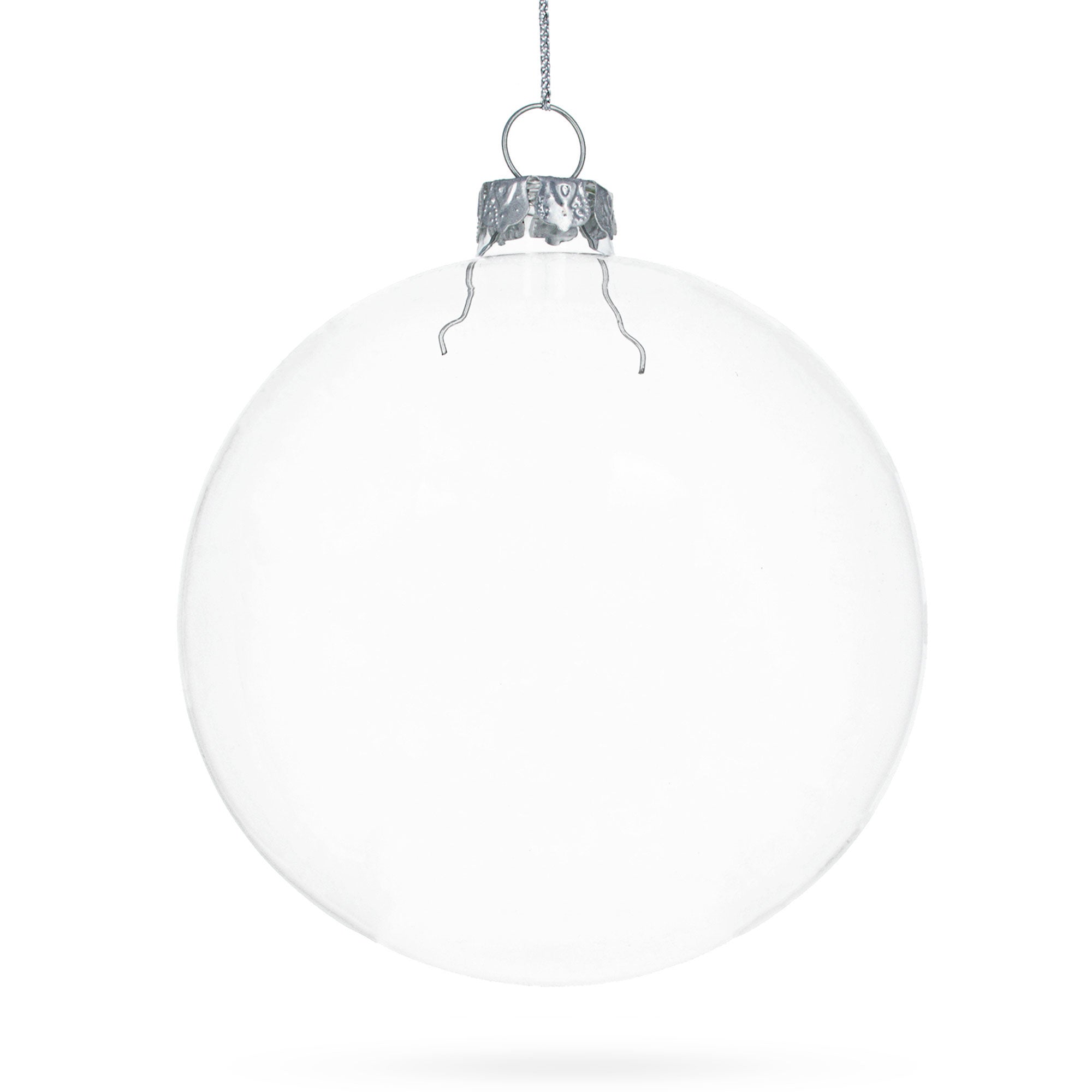 Luxurious Set Of 3 Clear - Blown Glass Ball Christmas Ornaments 4.7 Inches (120 Mm)