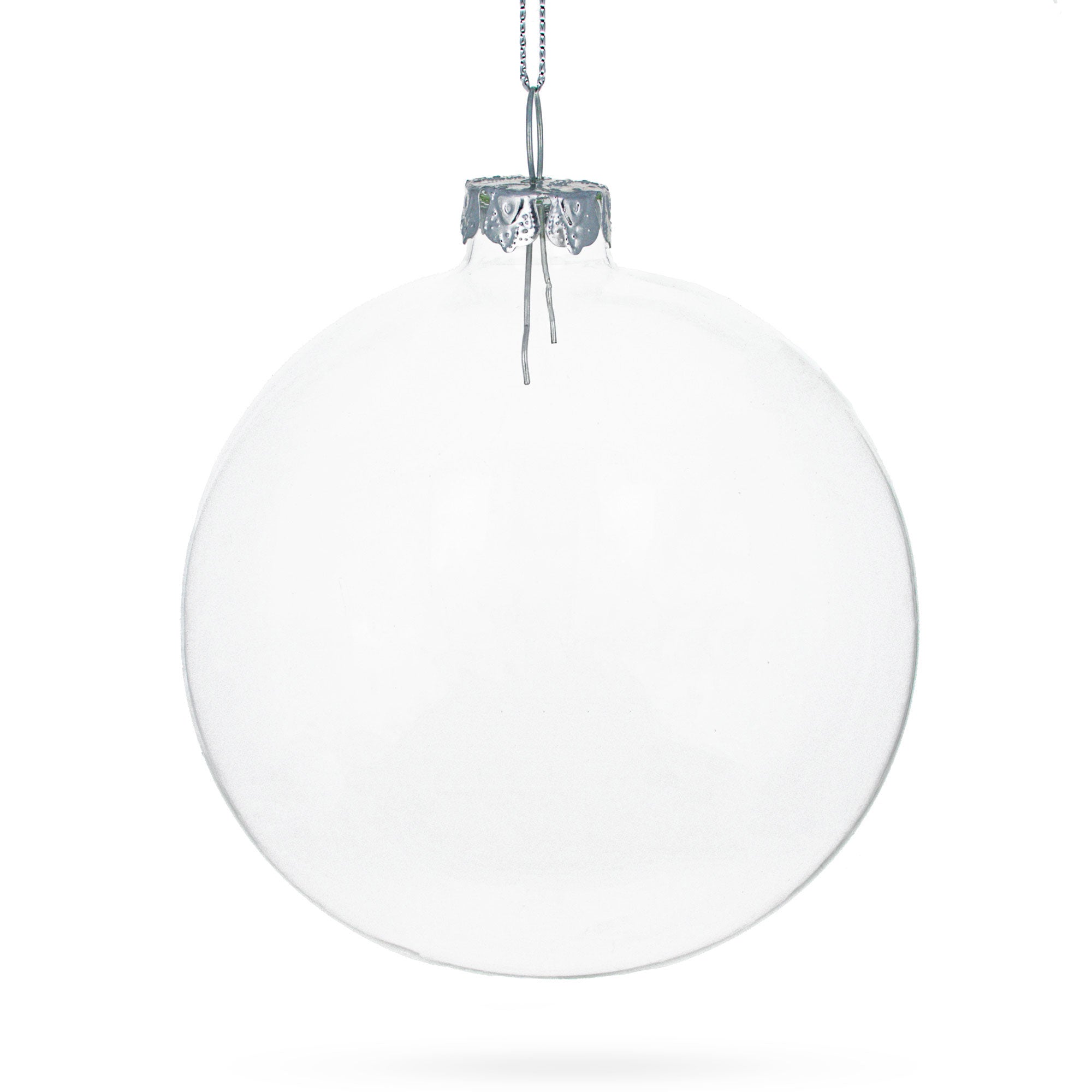 Luxurious Set Of 3 Clear - Blown Glass Ball Christmas Ornaments 4.7 Inches (120 Mm)