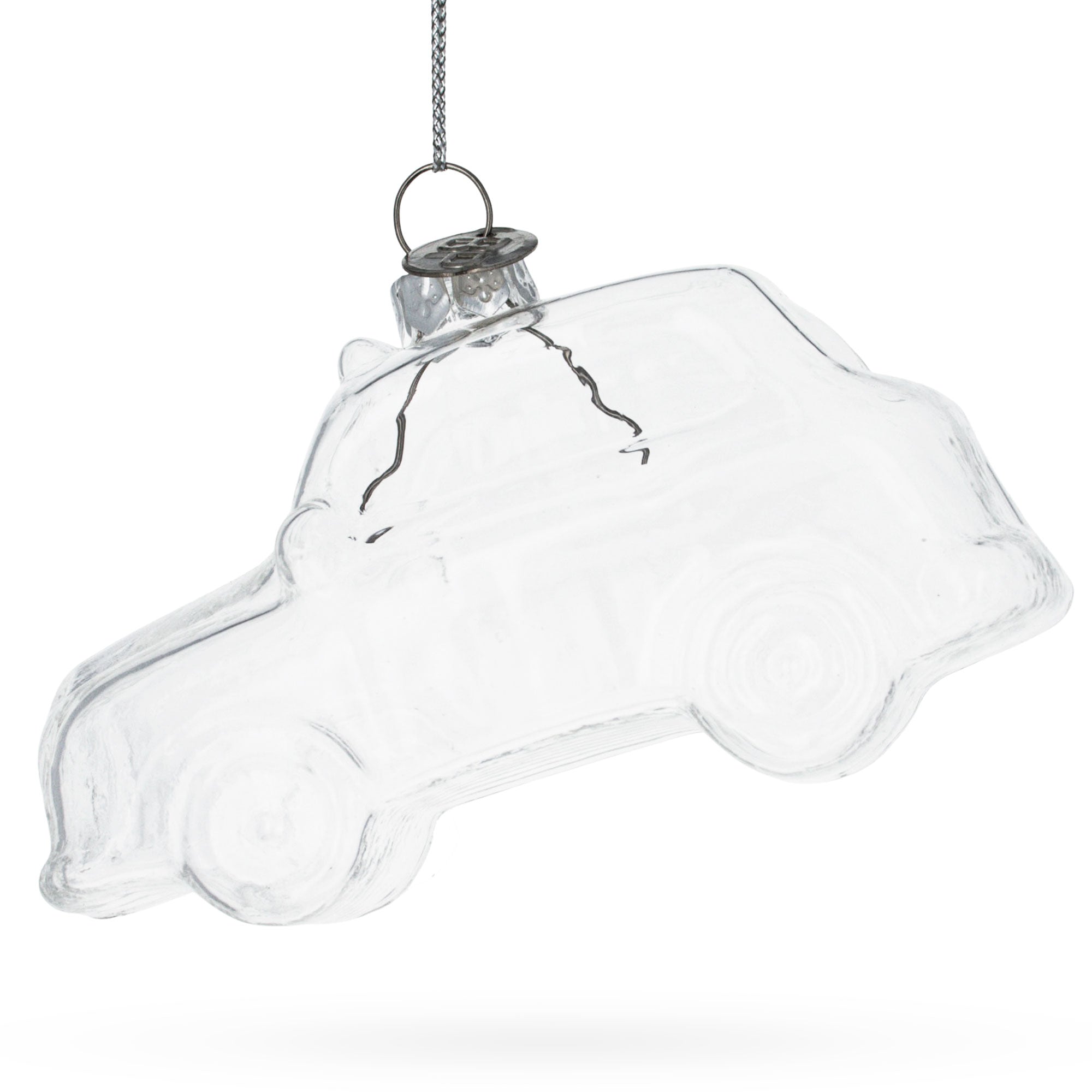 Elegant Car - Blown Clear Glass Christmas Ornament