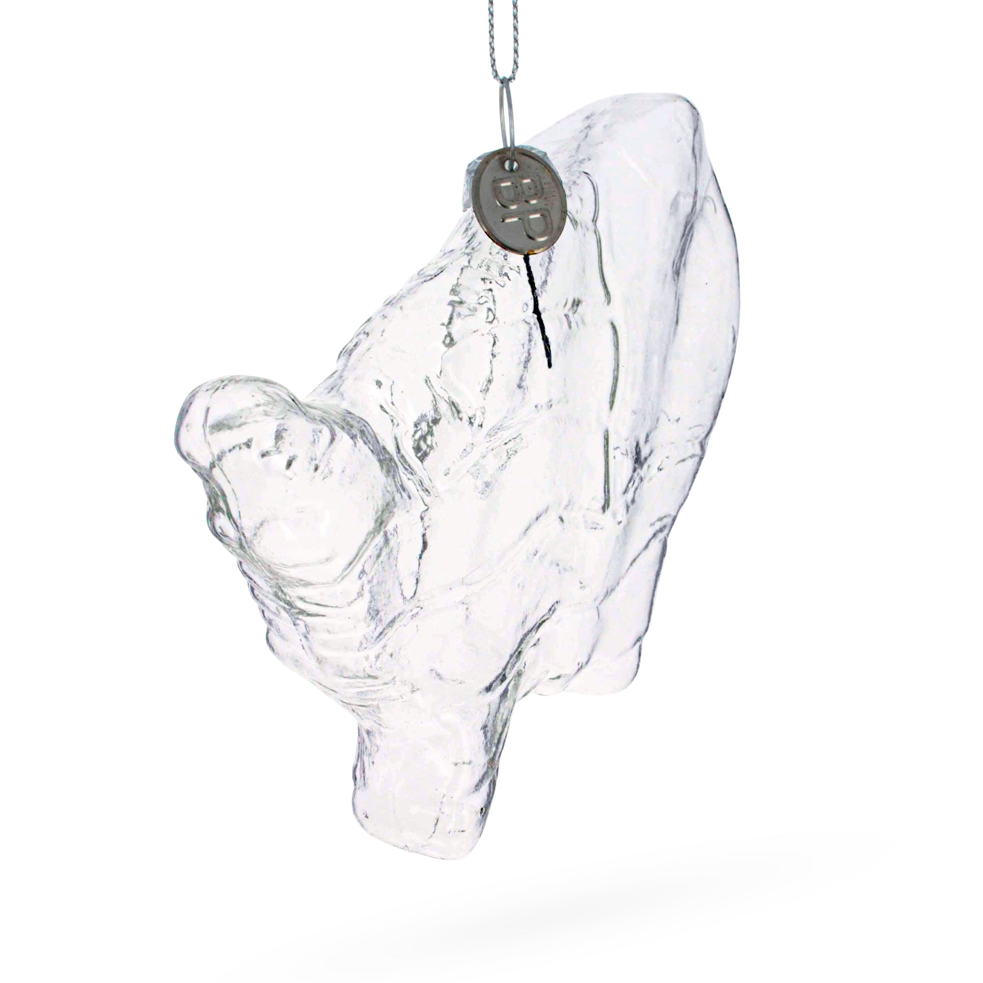 Patriotic Usa Map - Clear Blown Glass Christmas Ornament