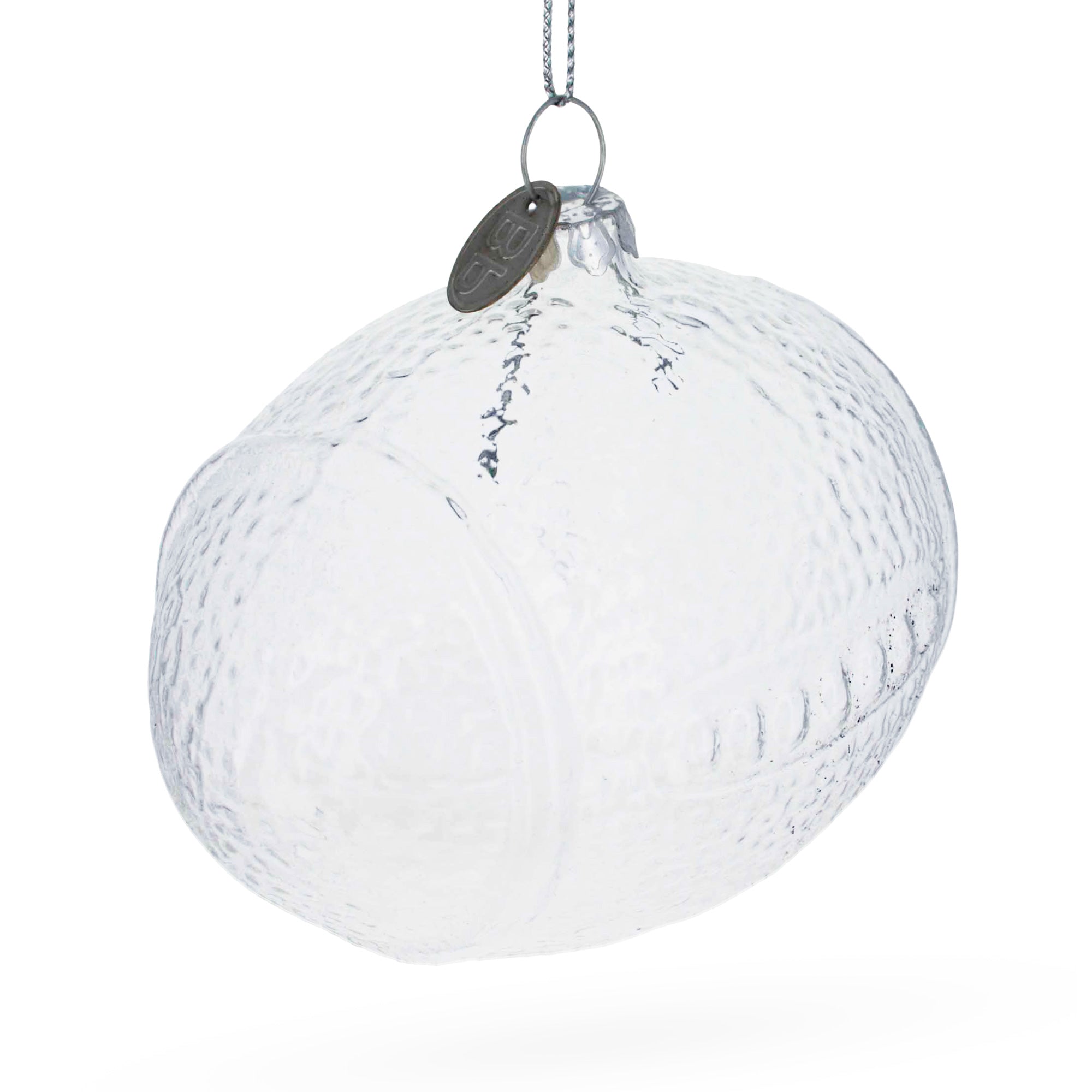 Sporty Football - Clear Blown Glass Christmas Ornament