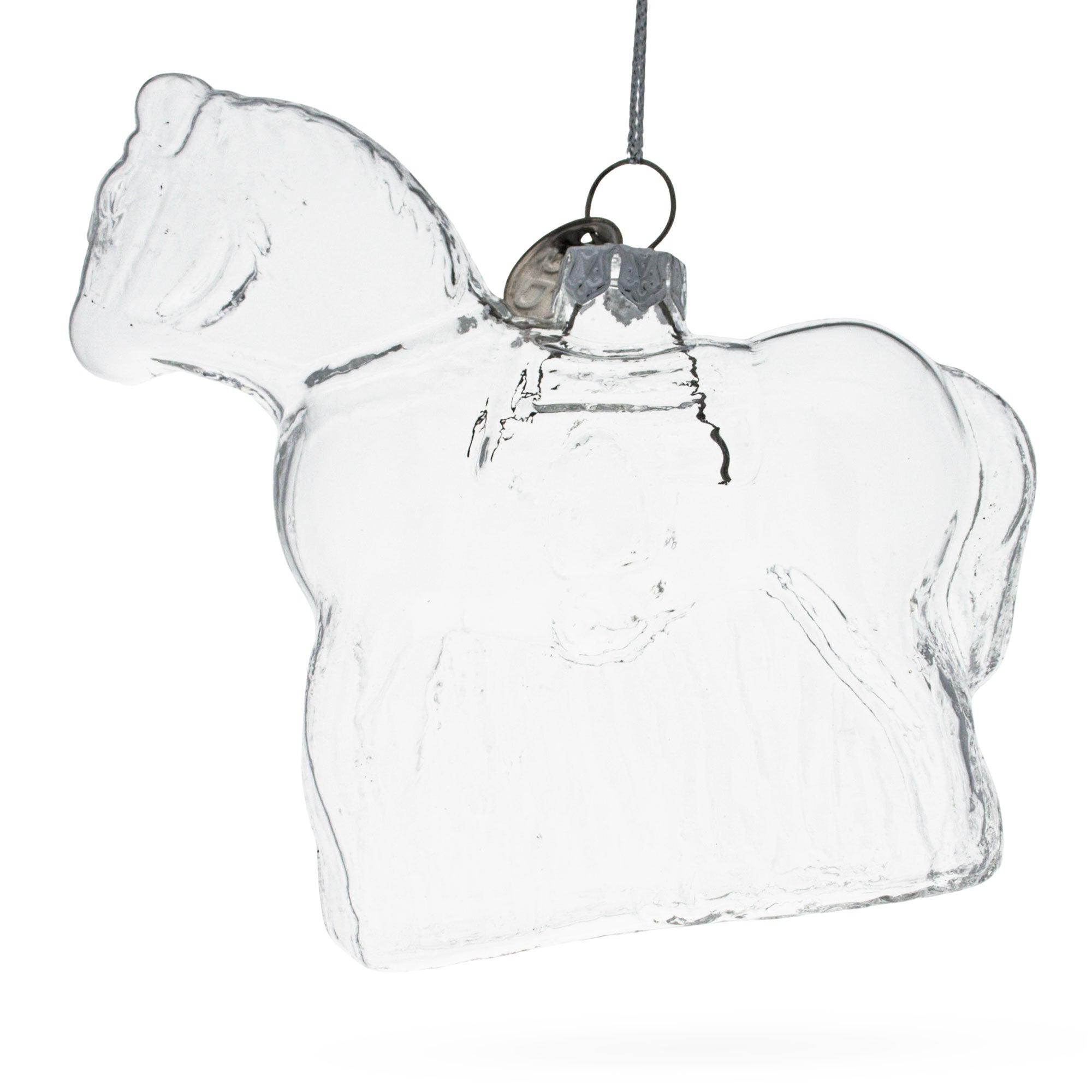 Majestic Horse - Clear Blown Glass Christmas Ornament