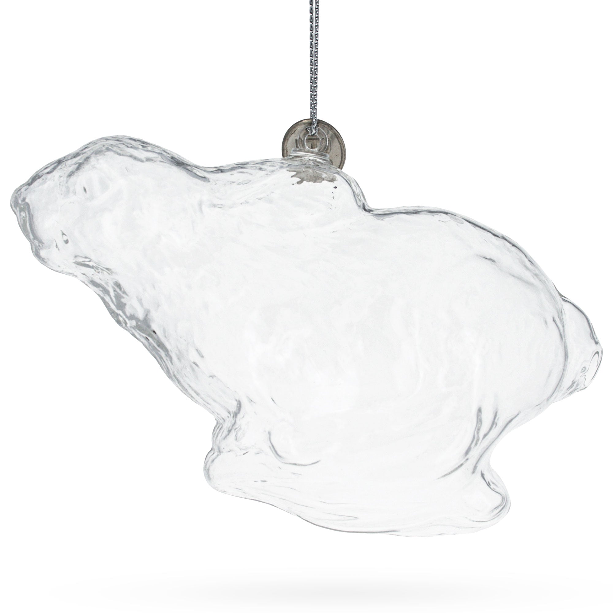 Whimsical Wonderland Bunny - Clear Blown Glass Christmas Ornament