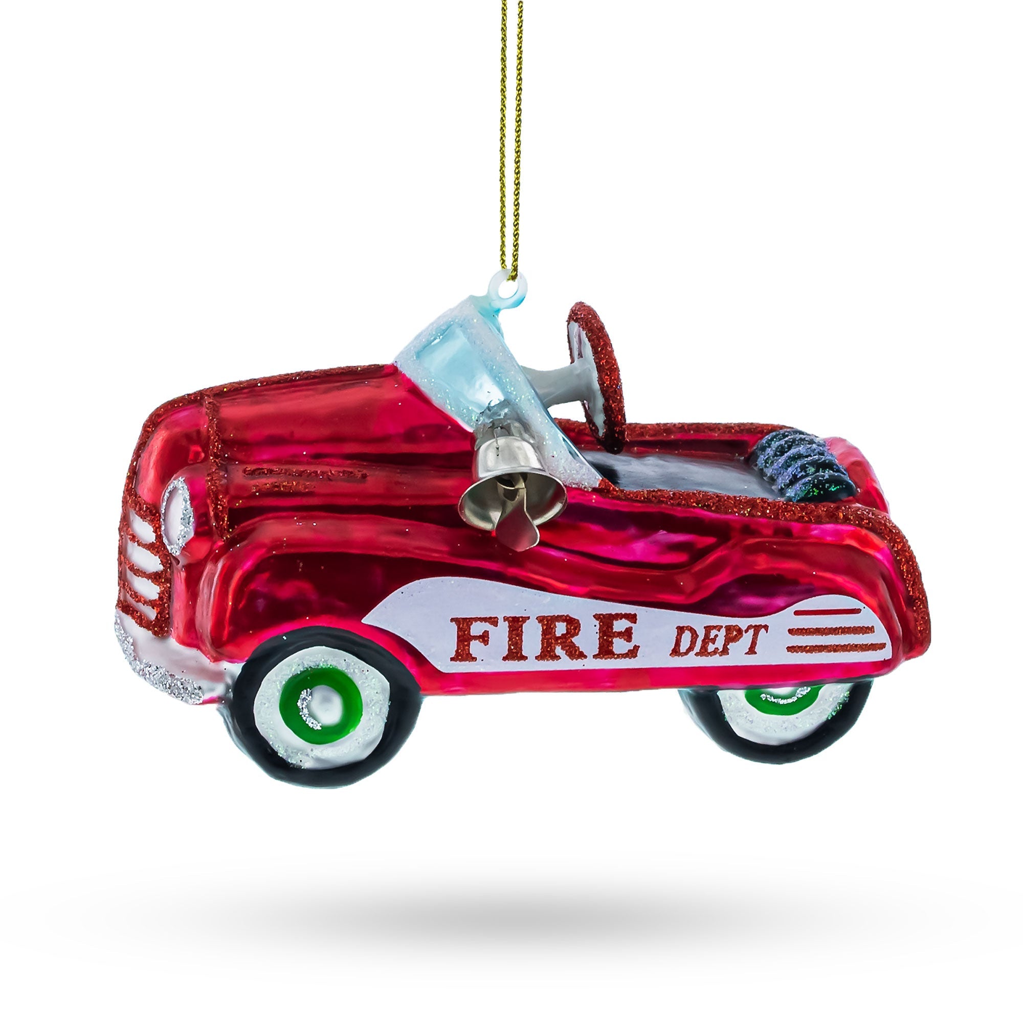 Timeless Joyride: Nostalgic Retro Toy Car - Blown Glass Christmas Ornament