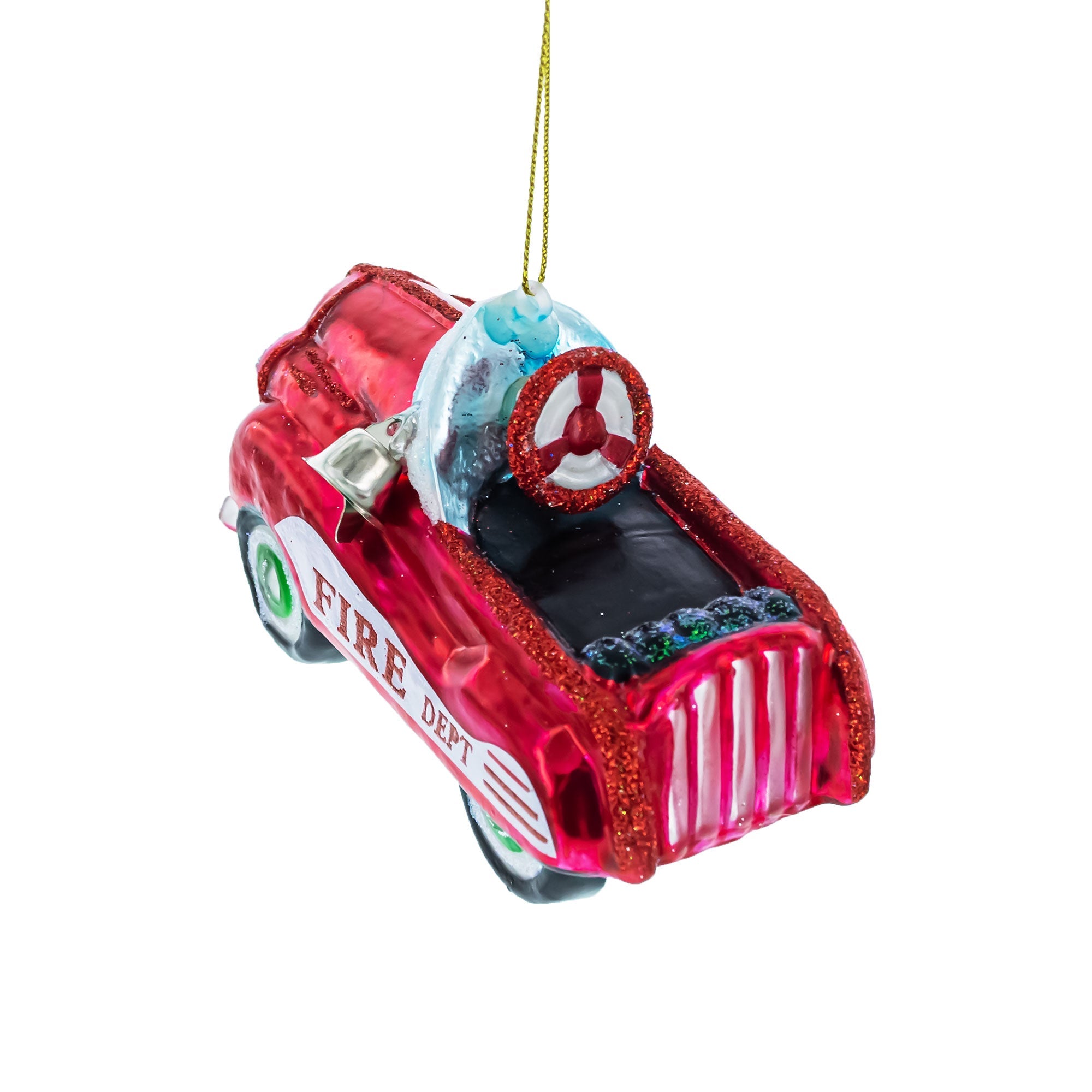 Timeless Joyride: Nostalgic Retro Toy Car - Blown Glass Christmas Ornament