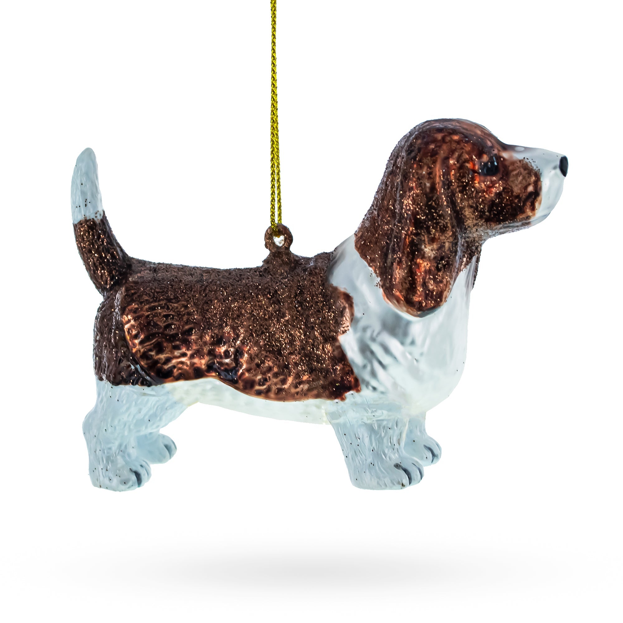 Playful Beagle - Blown Glass Christmas Ornament