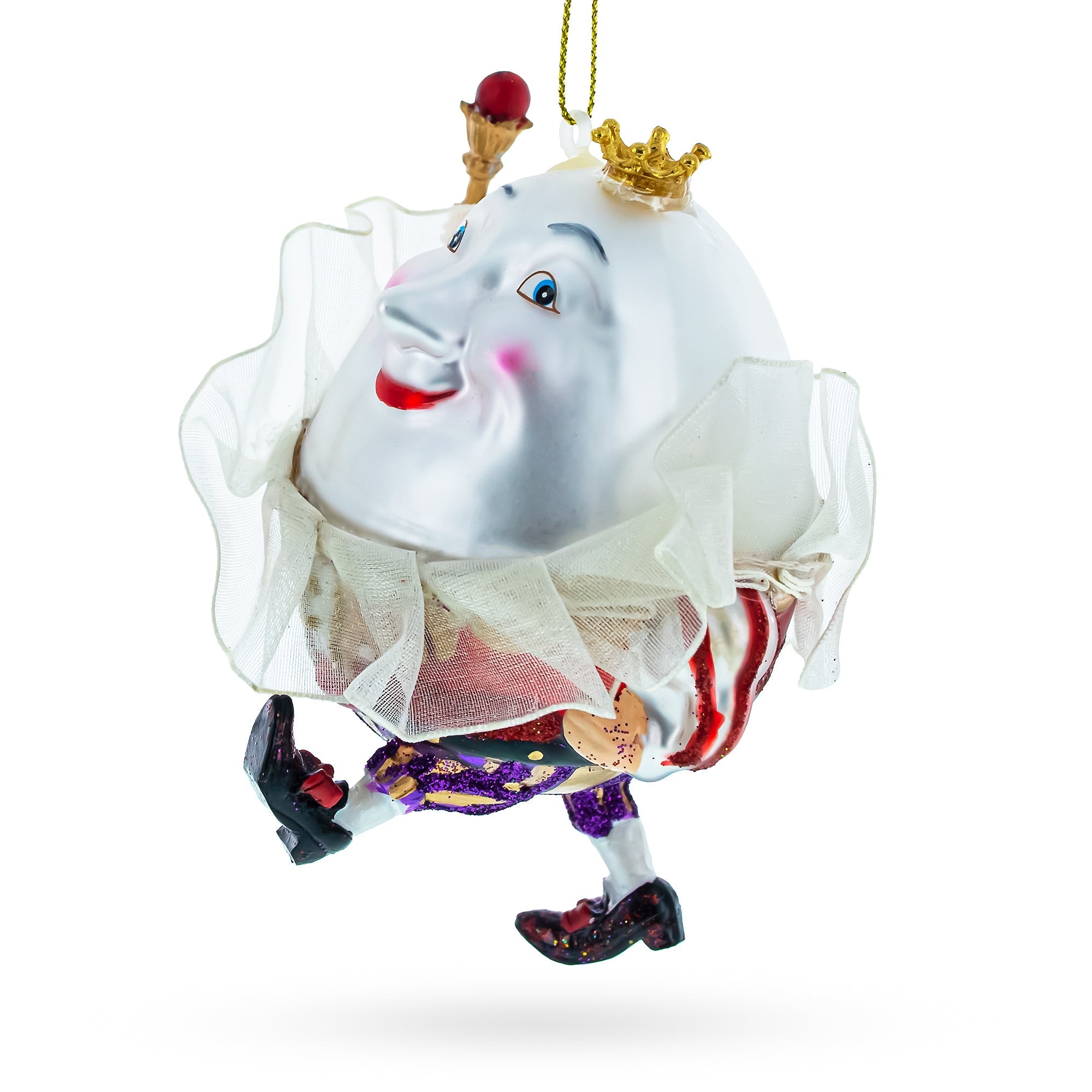 Regal Egg King - Blown Glass Christmas Ornament