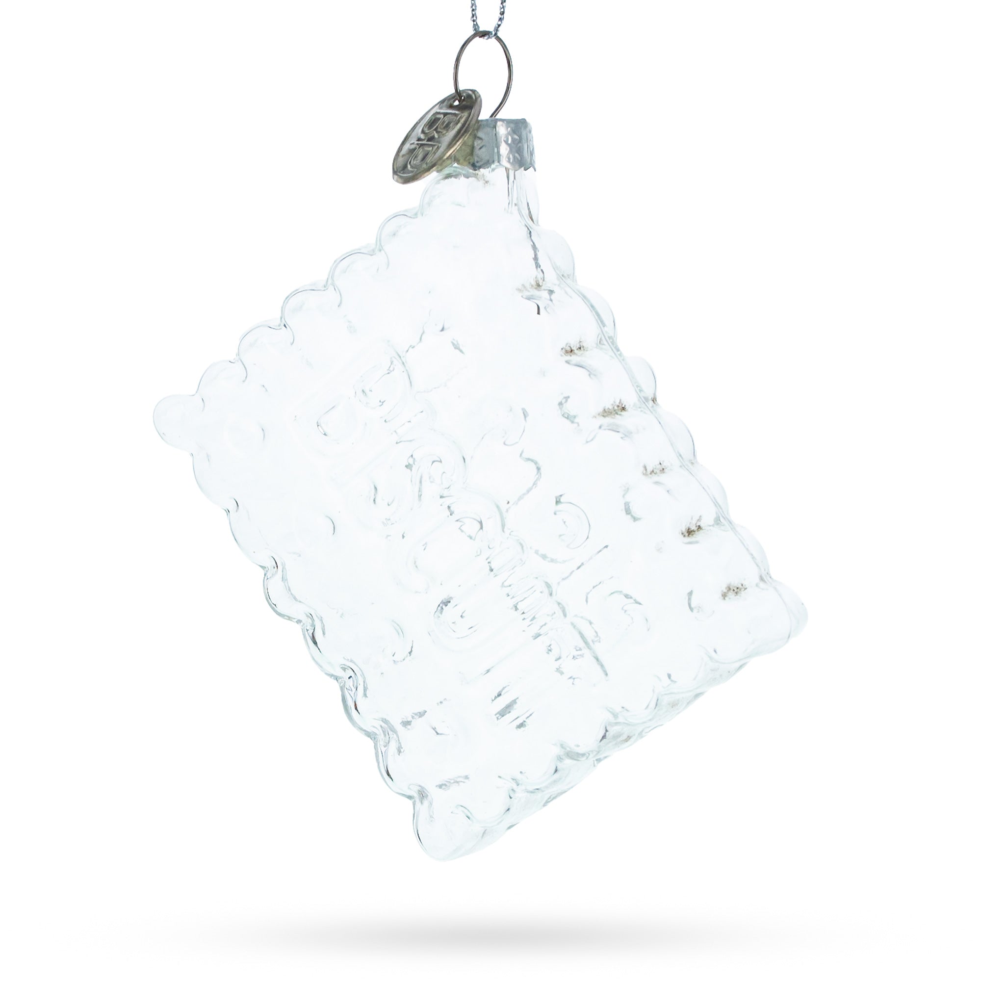 Crumbly Biscuit Cookie - Clear Blown Glass Christmas Ornament