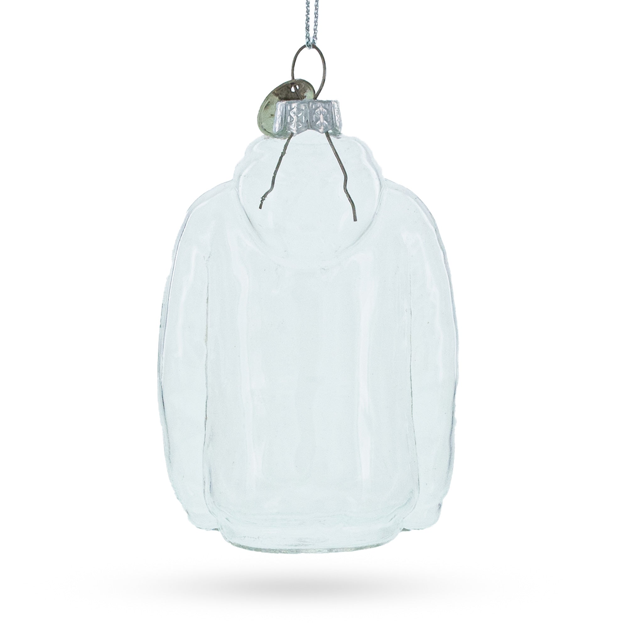 Cozy Hoodie - Clear Blown Glass Christmas Ornament