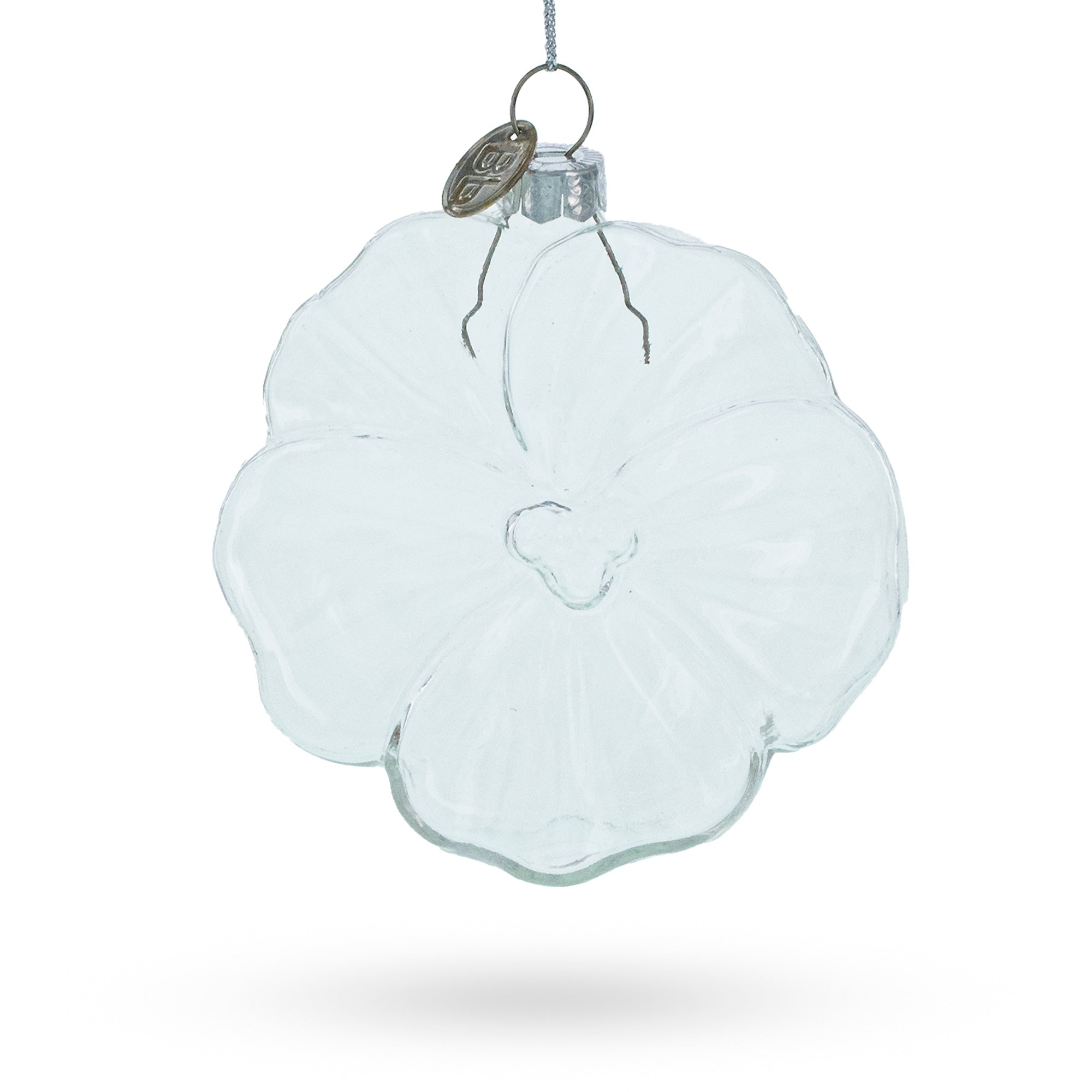 Blossoming Beauty: Flower-shaped - Clear Blown Glass Christmas Ornament