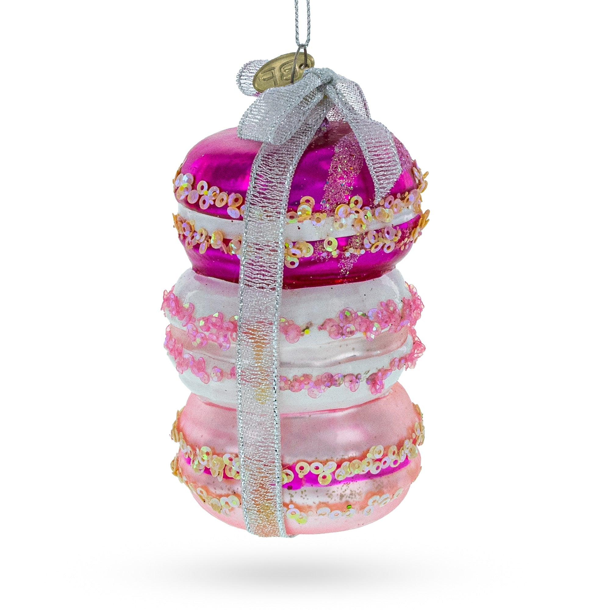 Gift Wrapped Macarons - Blown Glass Christmas Ornament