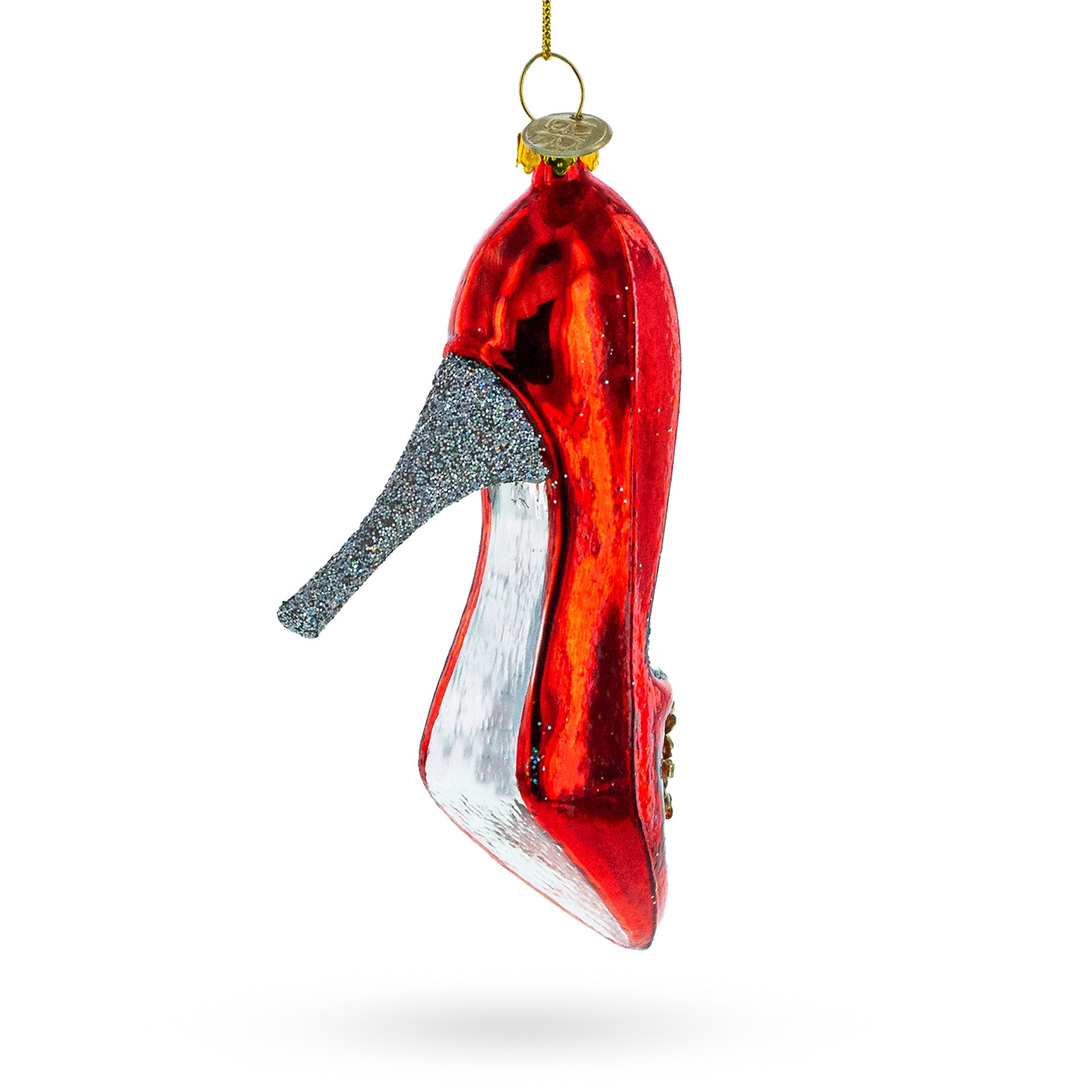 Sultry Red High Heel Shoe - Blown Glass Christmas Ornament