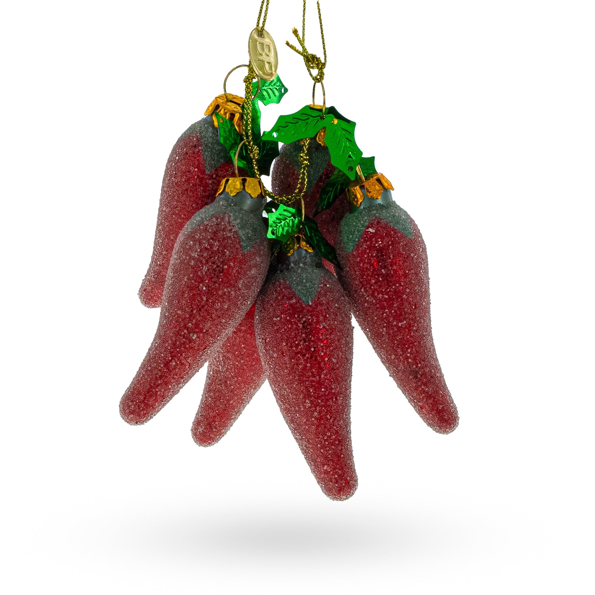 Spicy Chili Peppers - Blown Glass Christmas Ornament