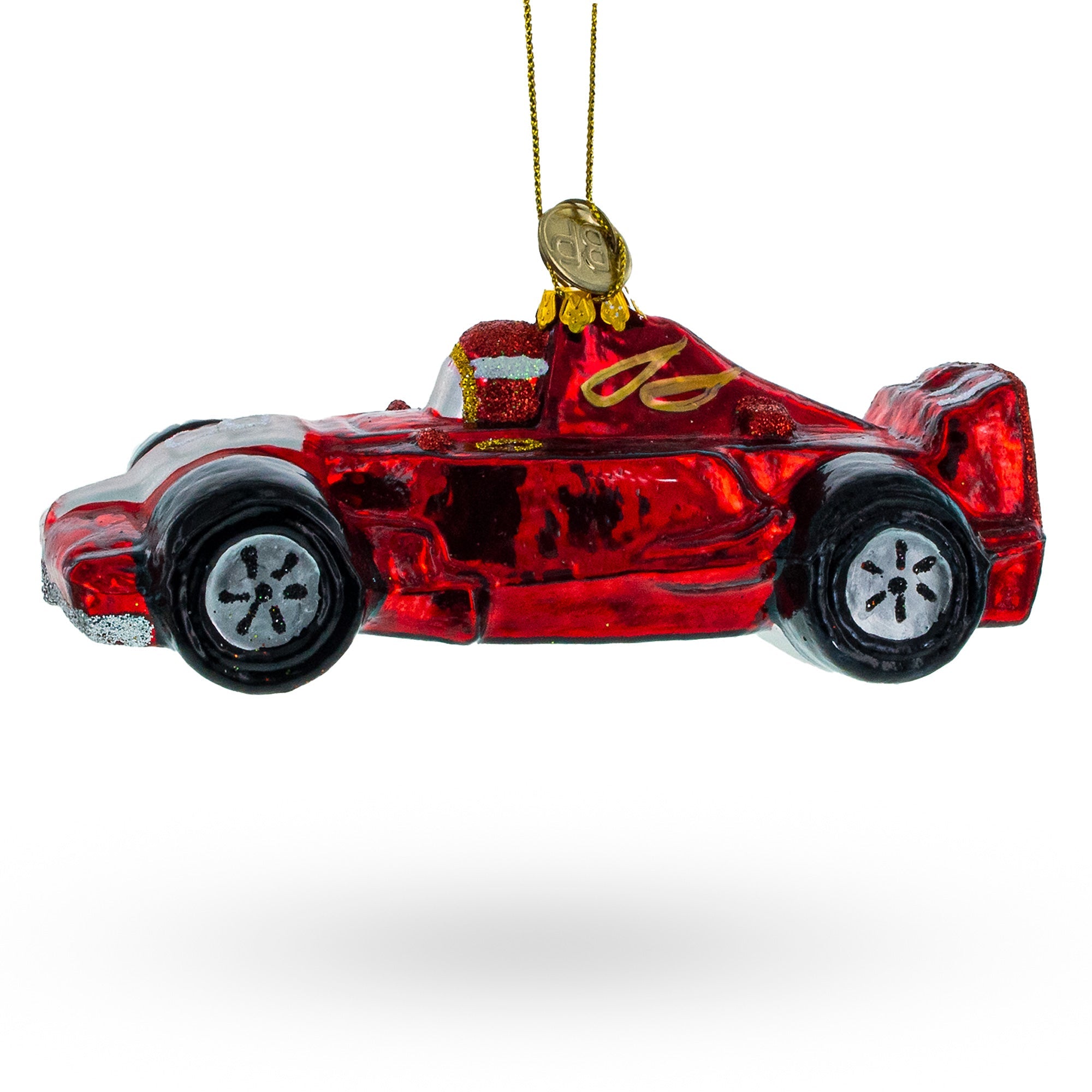 Sleek Racing Sports Car - Blown Glass Christmas Ornament