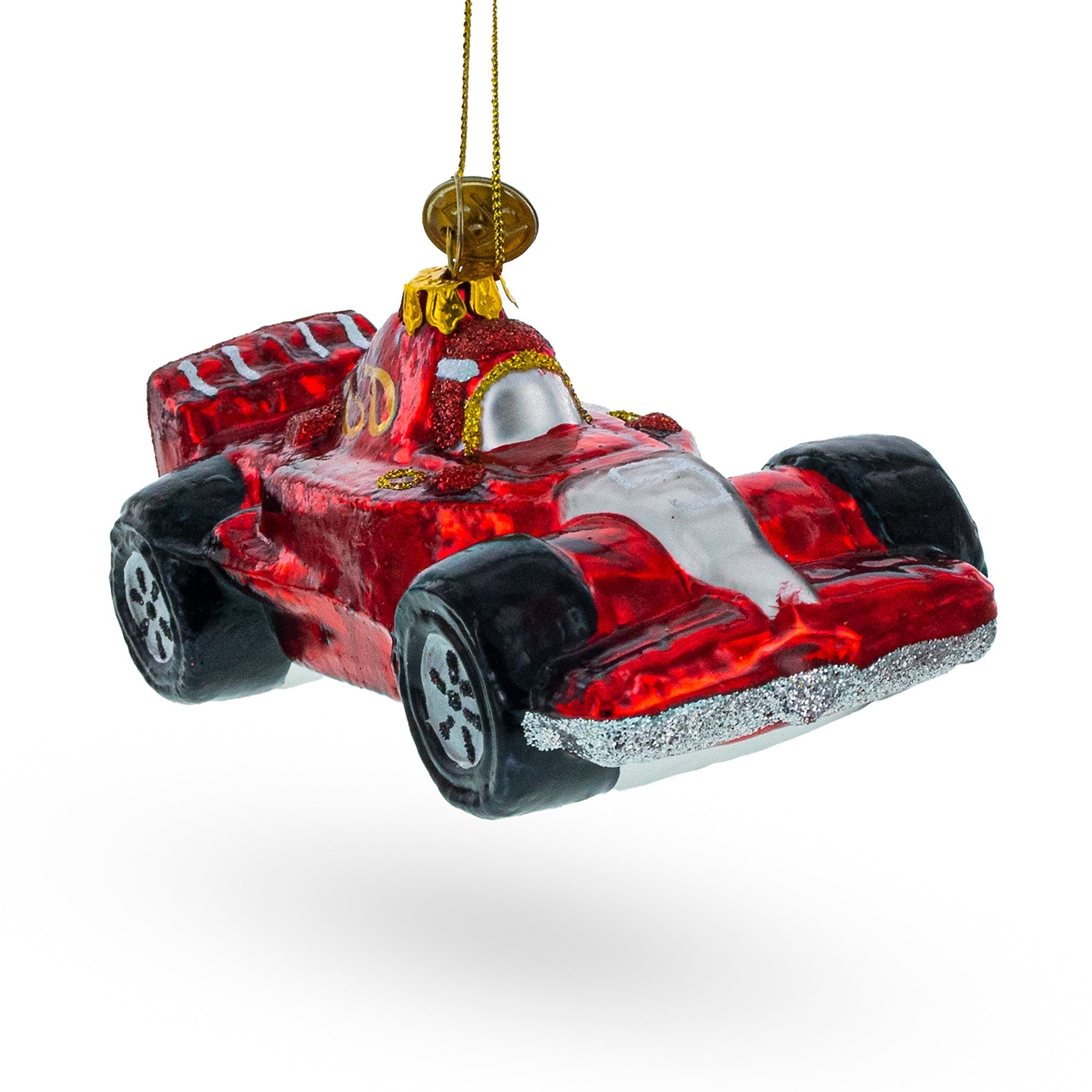 Sleek Racing Sports Car - Blown Glass Christmas Ornament