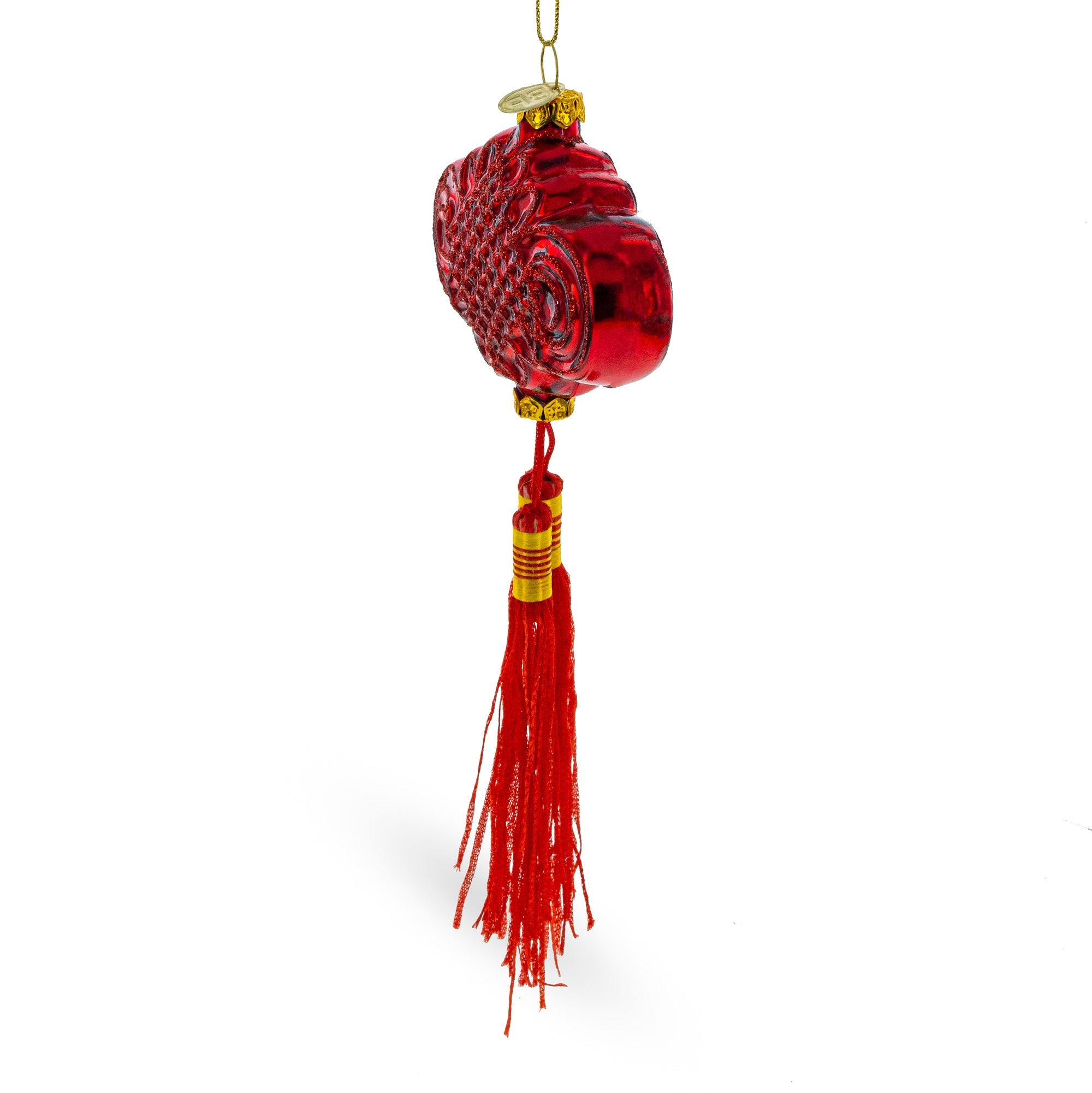 Elegant Chinese Knot Tassel New Year Decoration - Blown Glass Christmas Ornament