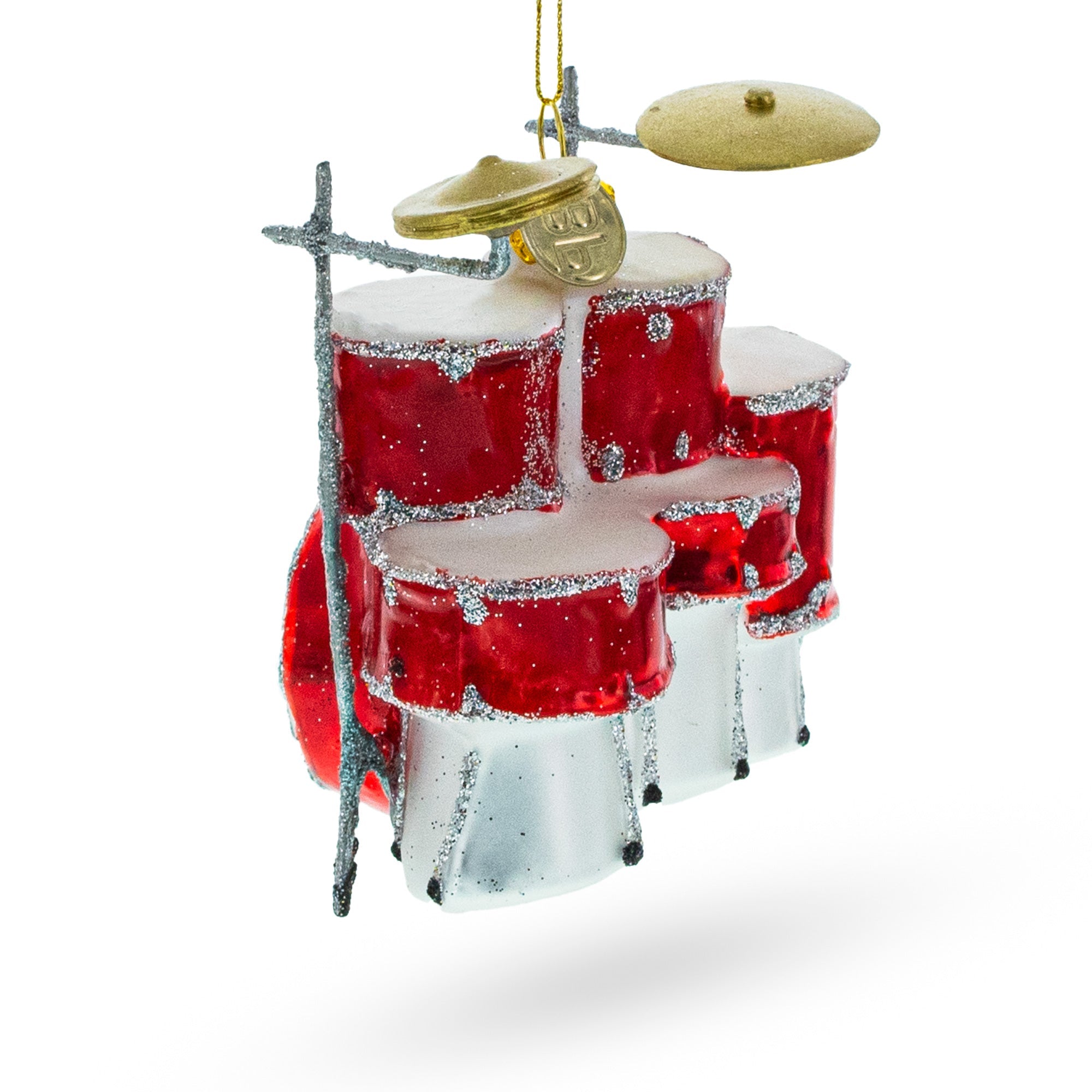 Rocking' Red Drum Kit - Blown Glass Christmas Ornament