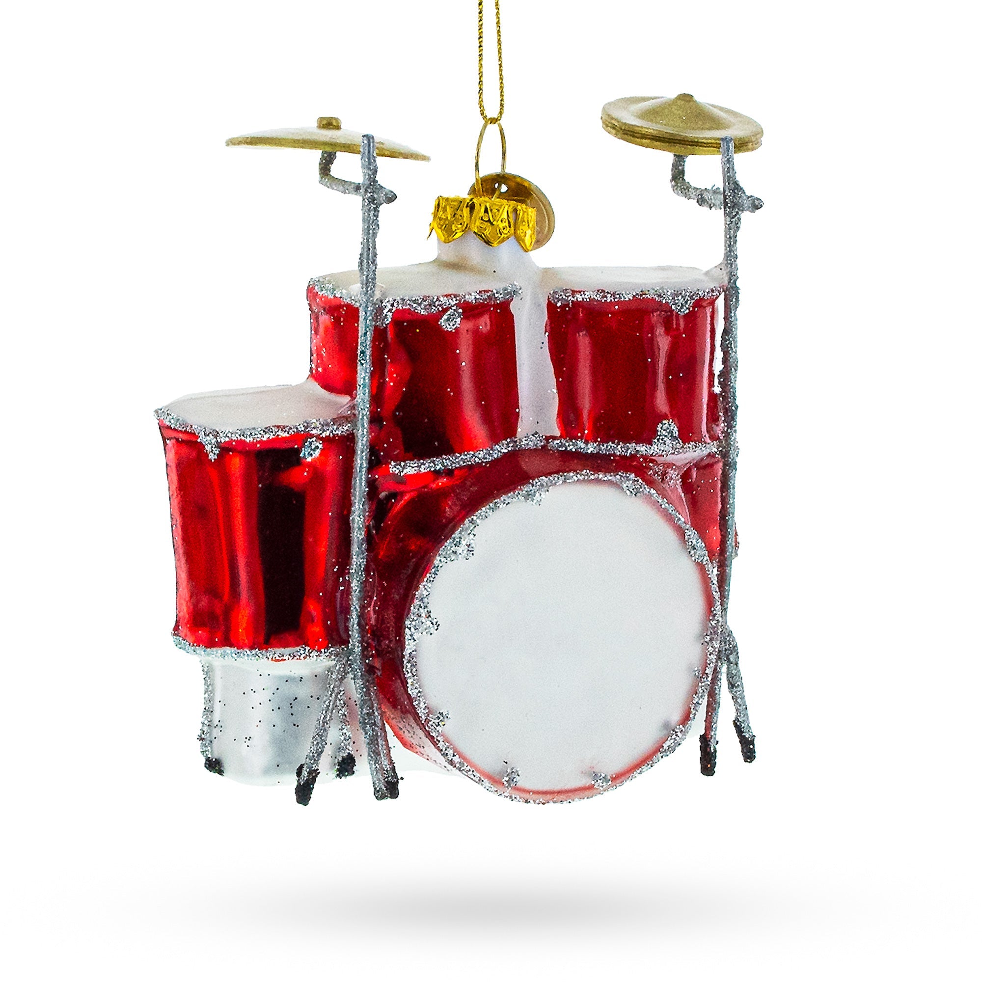 Rocking' Red Drum Kit - Blown Glass Christmas Ornament