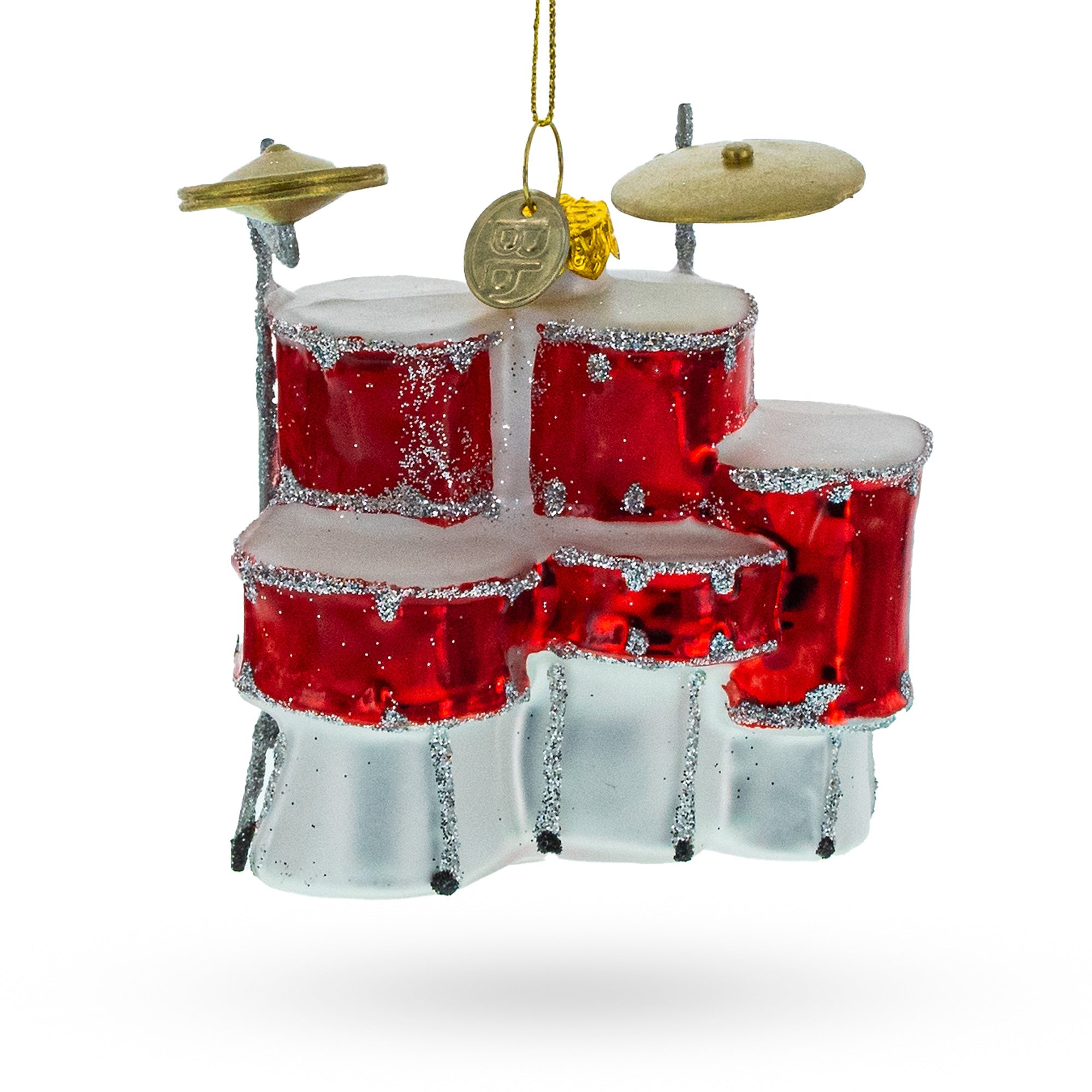 Rocking' Red Drum Kit - Blown Glass Christmas Ornament