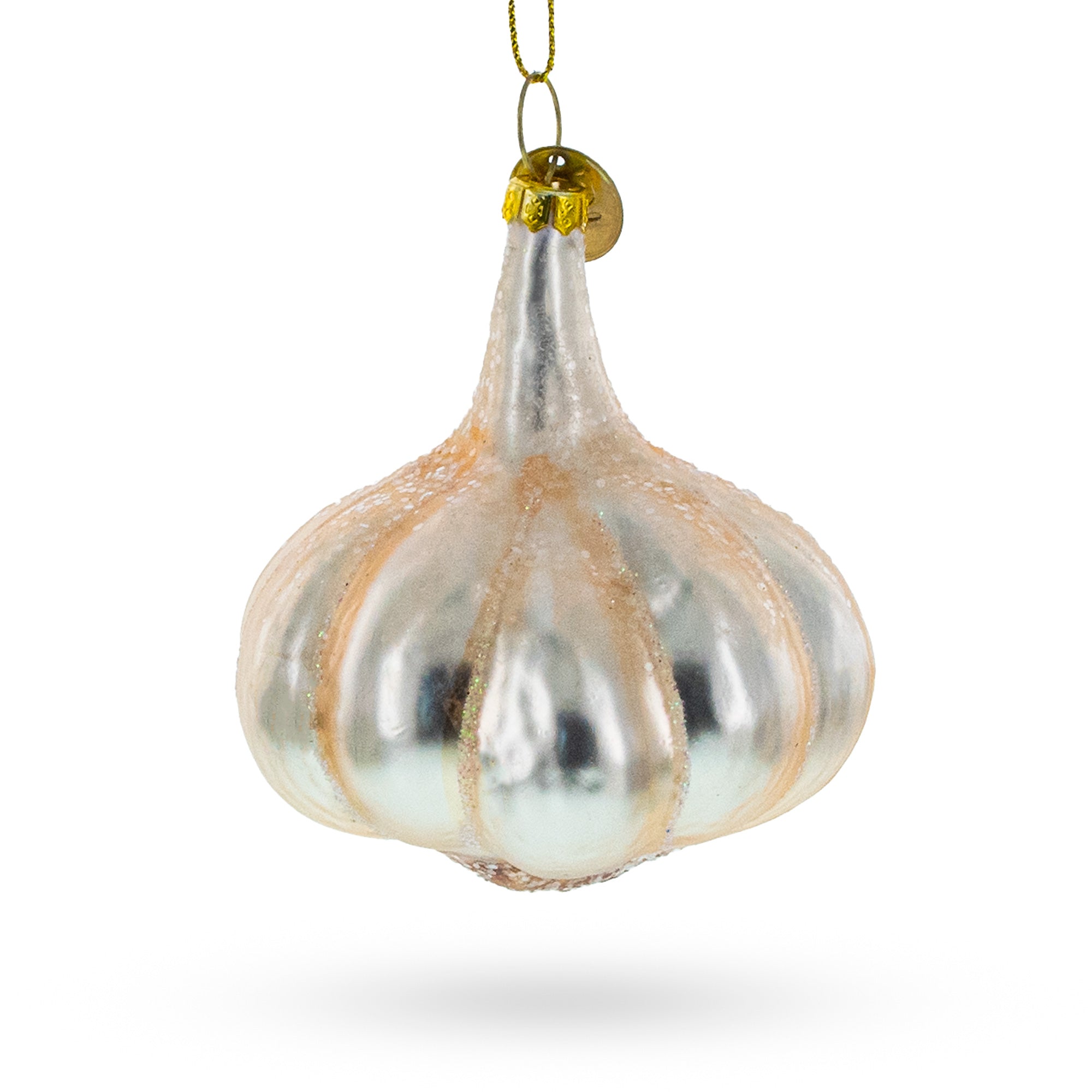 Gleaming Garlic Bulb - Blown Glass Christmas Ornament