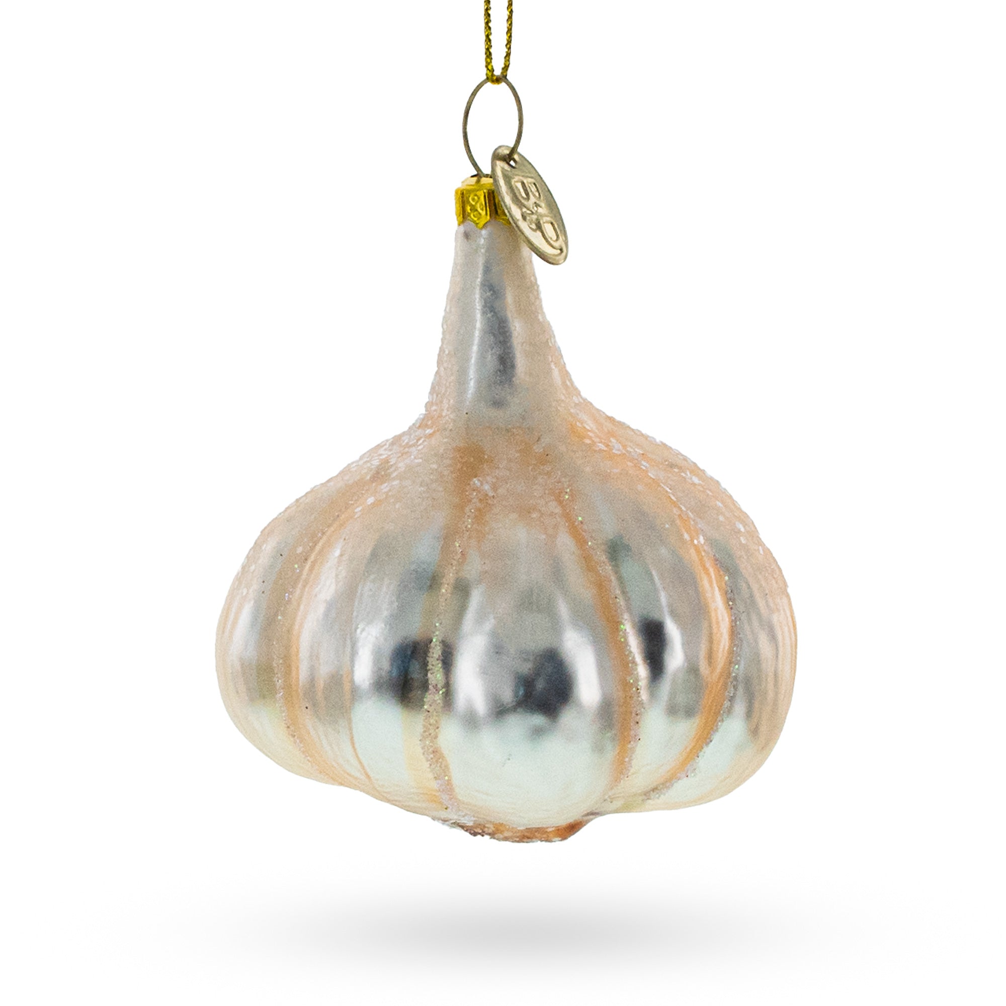 Gleaming Garlic Bulb - Blown Glass Christmas Ornament