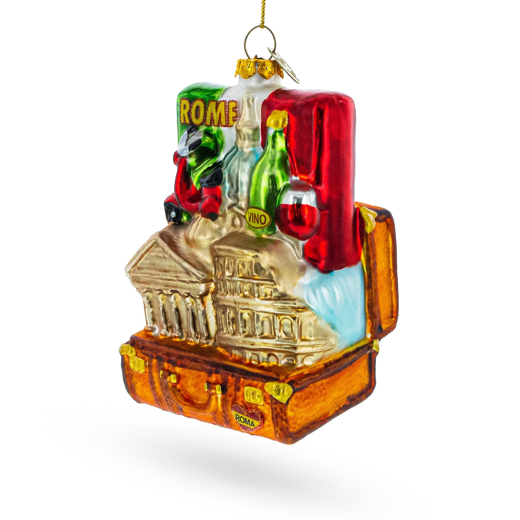 Iconic Rome Landmarks - Blown Glass Christmas Ornament