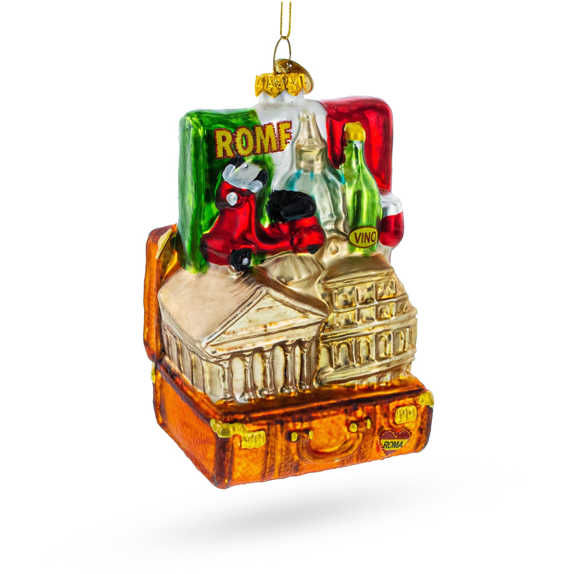 Iconic Rome Landmarks - Blown Glass Christmas Ornament