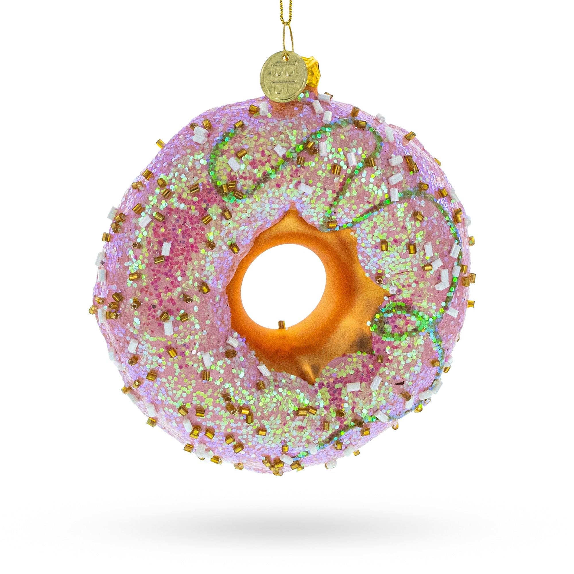 Sprinkle Of Joy: Pink Glazed Doughnut - Blown Glass Christmas Ornament