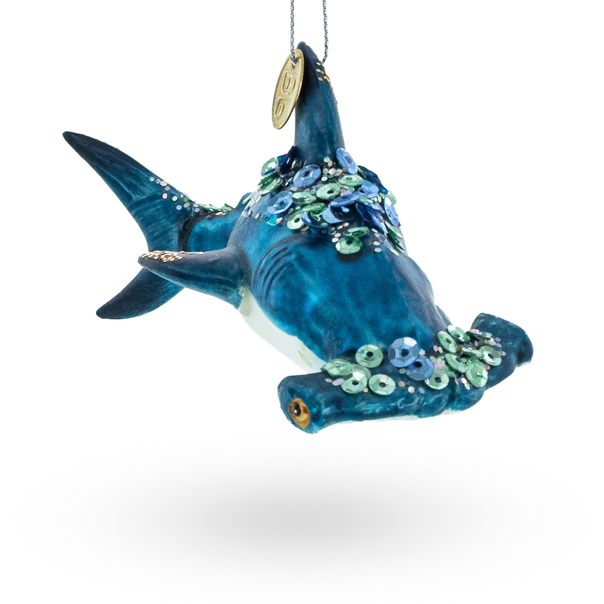 Ocean Stalker: Hammerhead Shark - Blown Glass Christmas Ornament