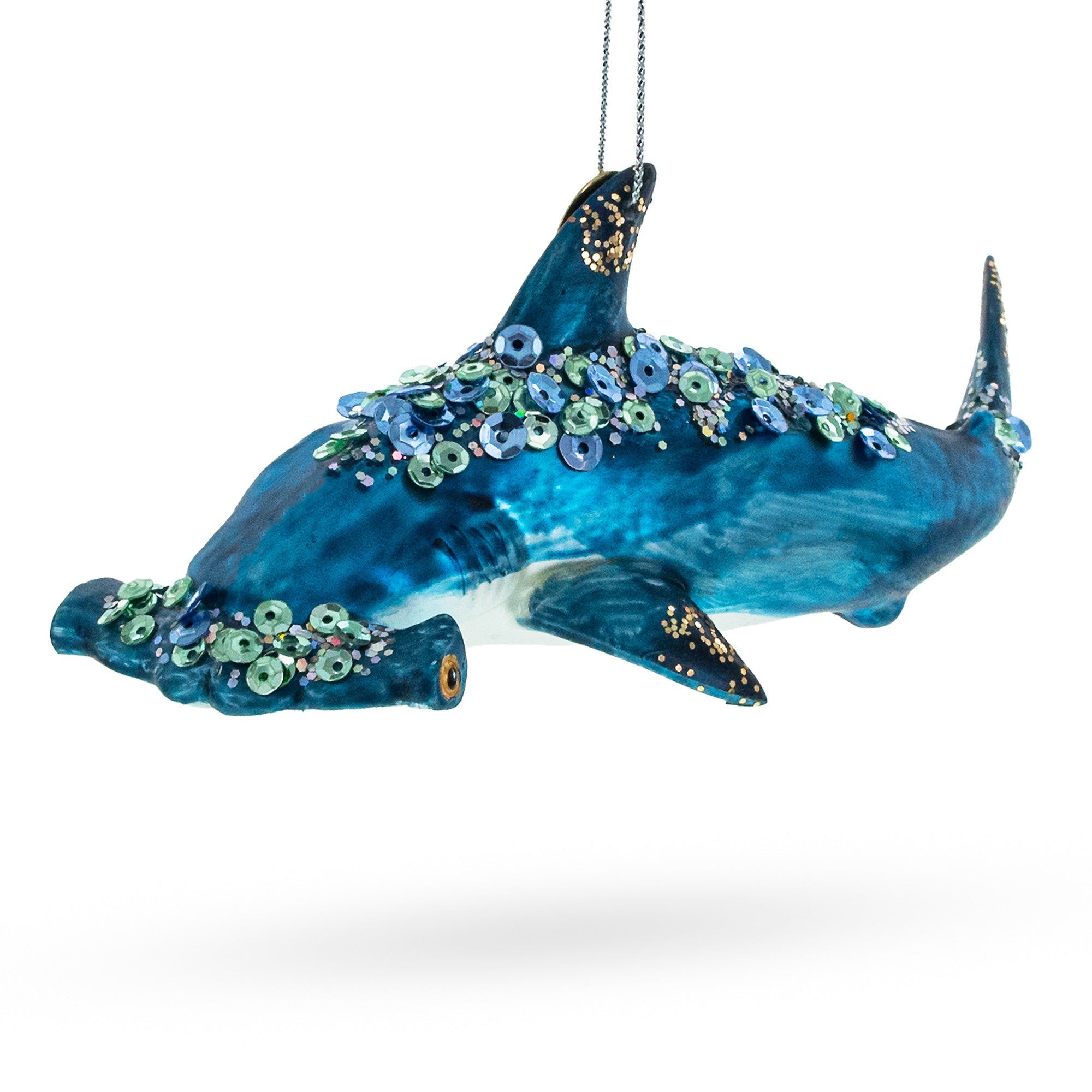 Ocean Stalker: Hammerhead Shark - Blown Glass Christmas Ornament