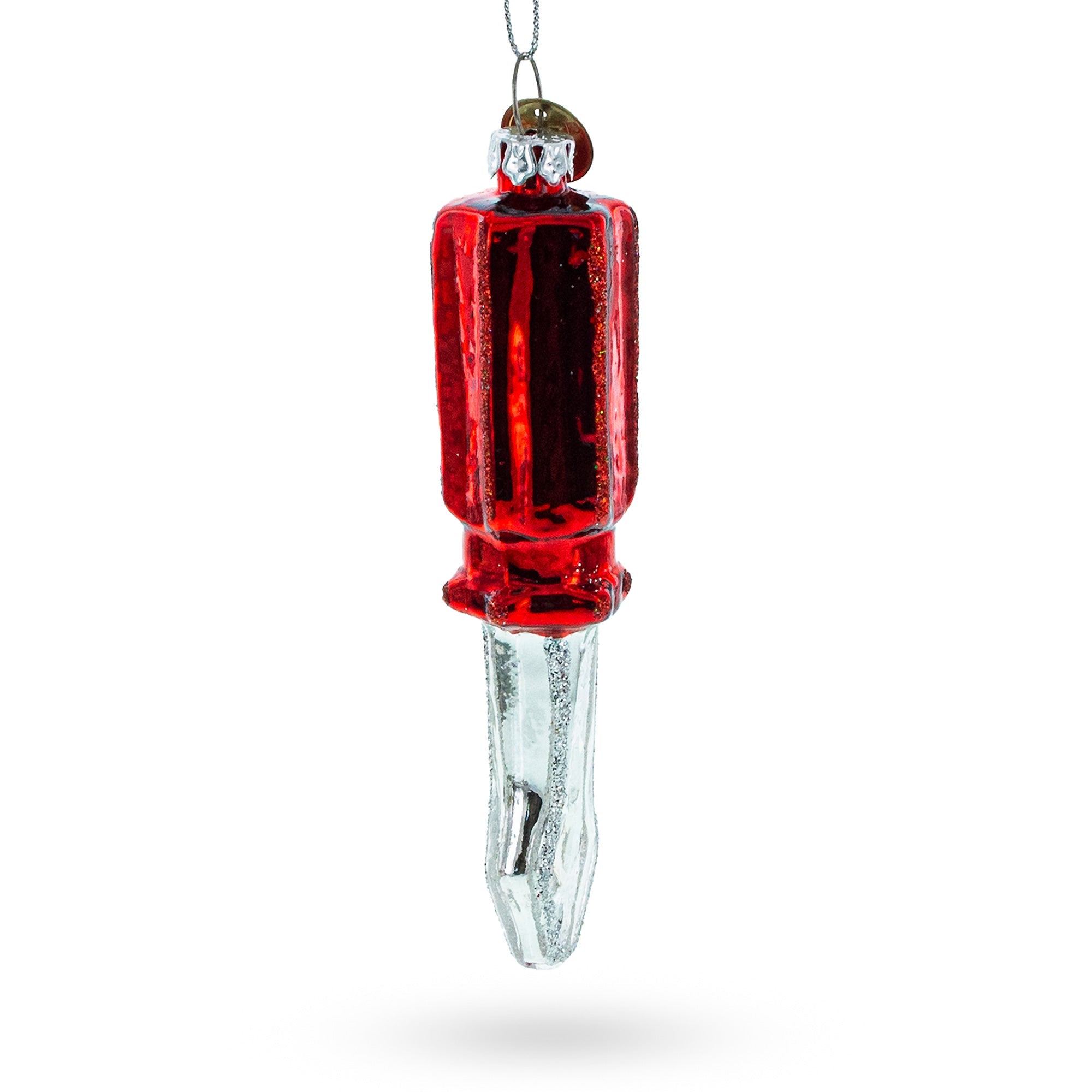 Handyman's Delight: Screwdriver With Red Handle - Blown Glass Christmas Ornament