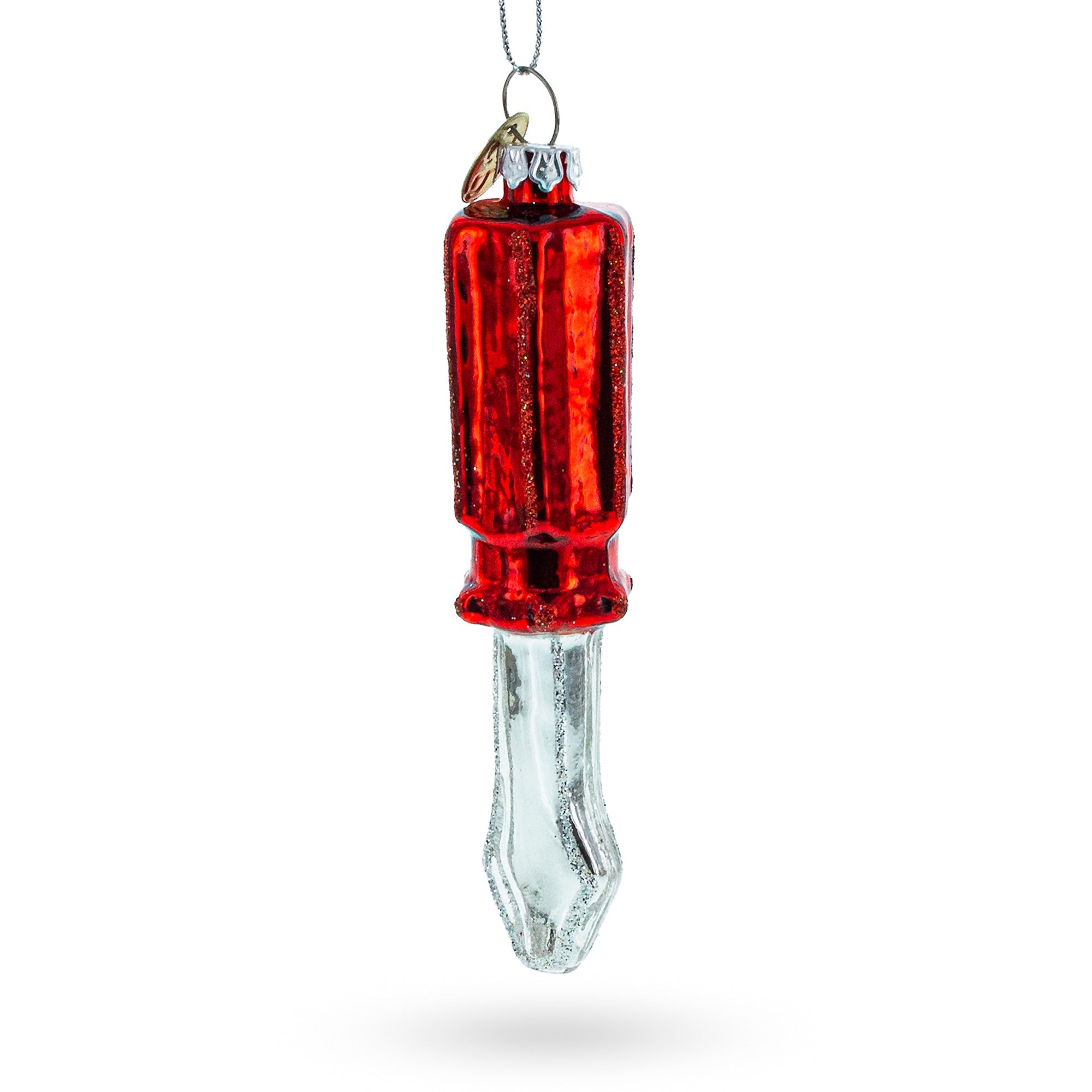 Handyman's Delight: Screwdriver With Red Handle - Blown Glass Christmas Ornament