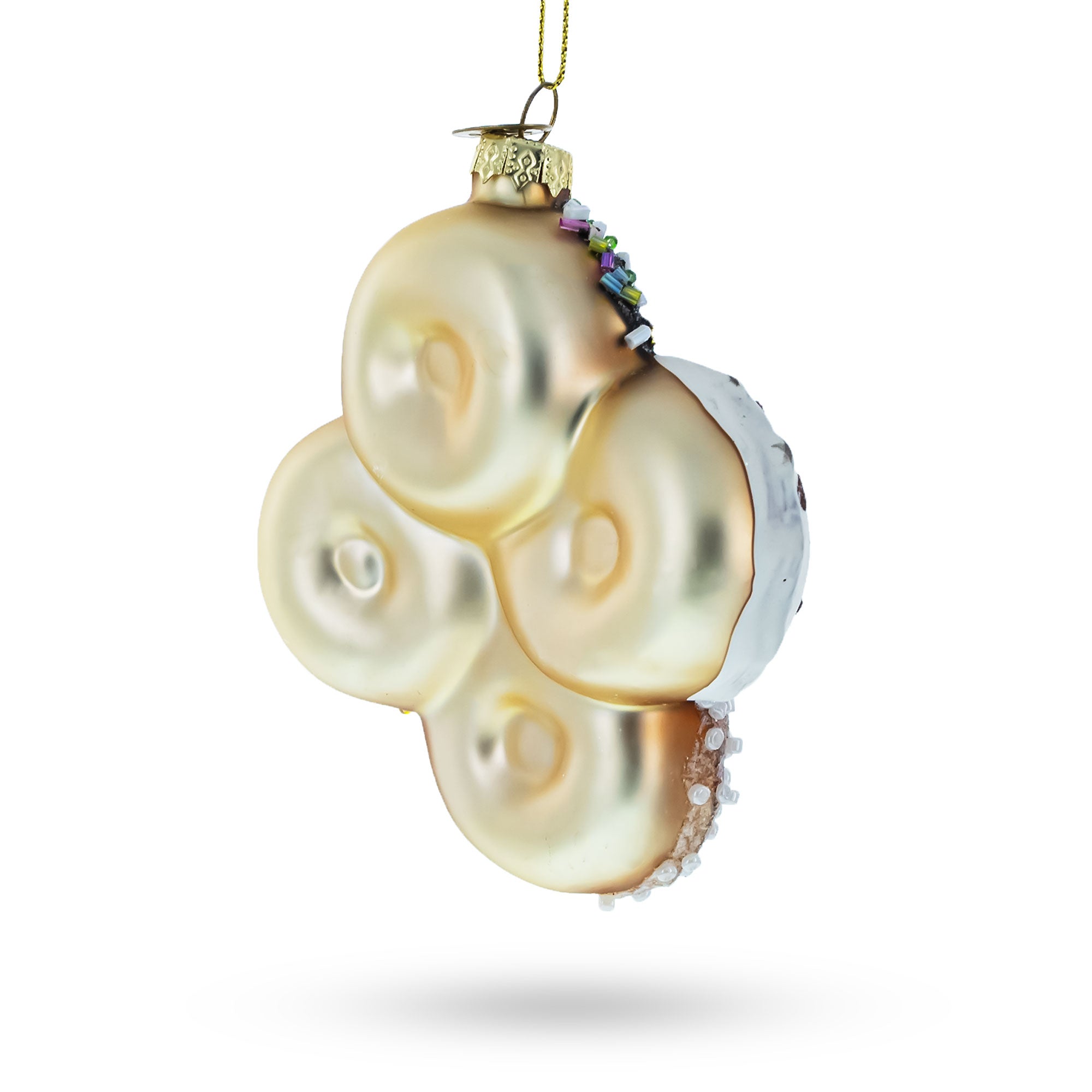 Festively Decorated Donuts - Blown Glass Christmas Ornament