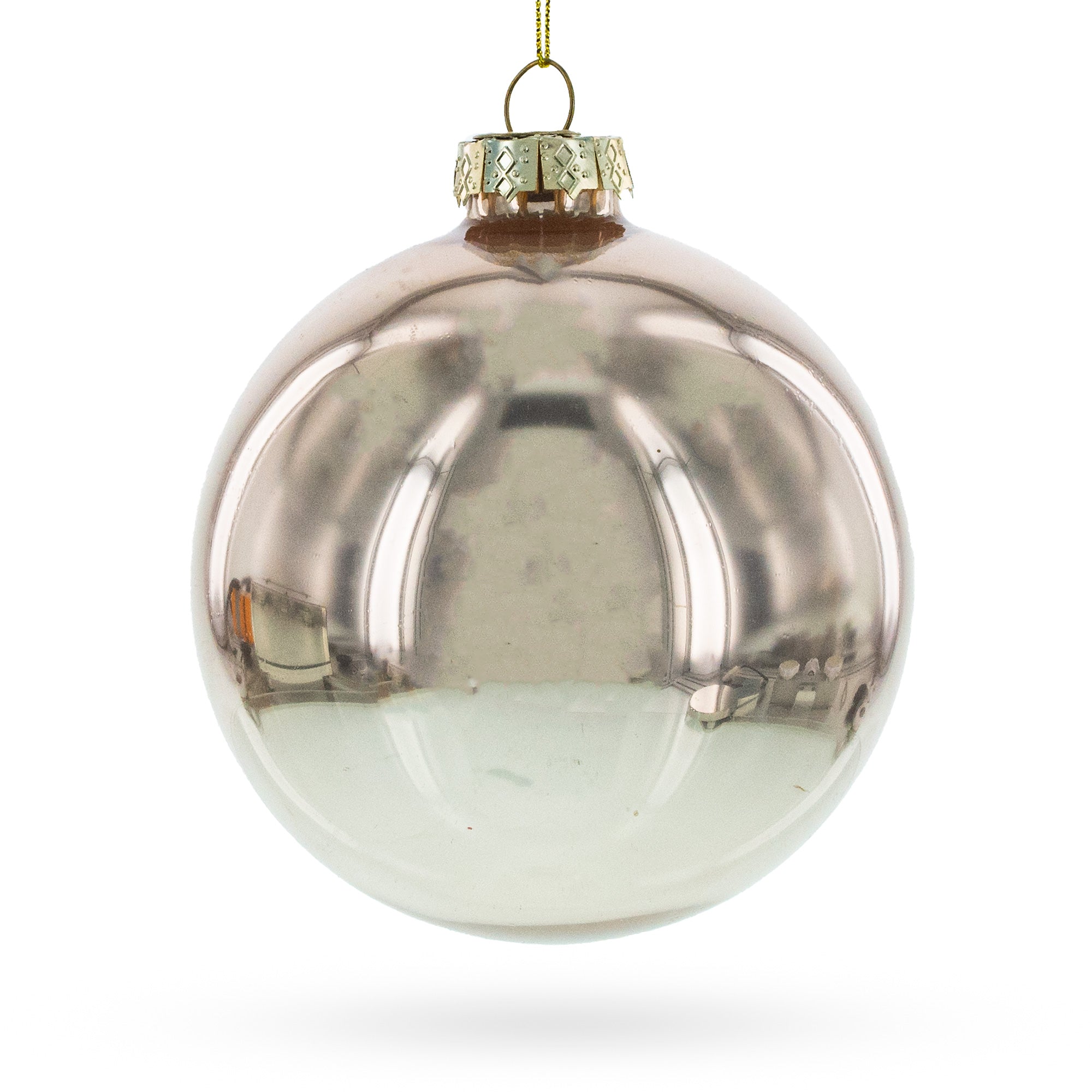 Exquisite Rose Gold And Yellow Bejeweled - Blown Glass Egg Christmas Ornament