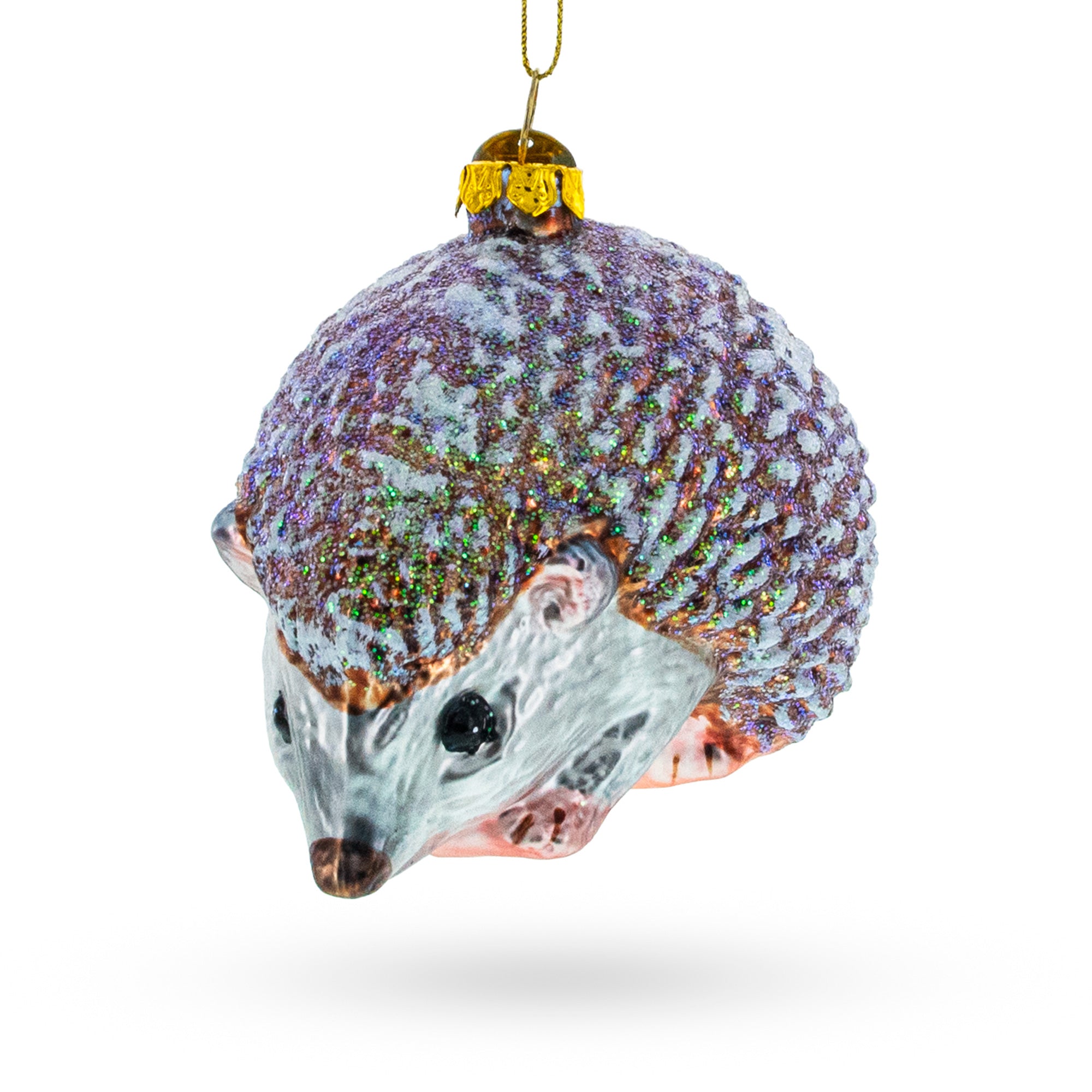 Sparkling Hedgehog - Blown Glass Christmas Ornament