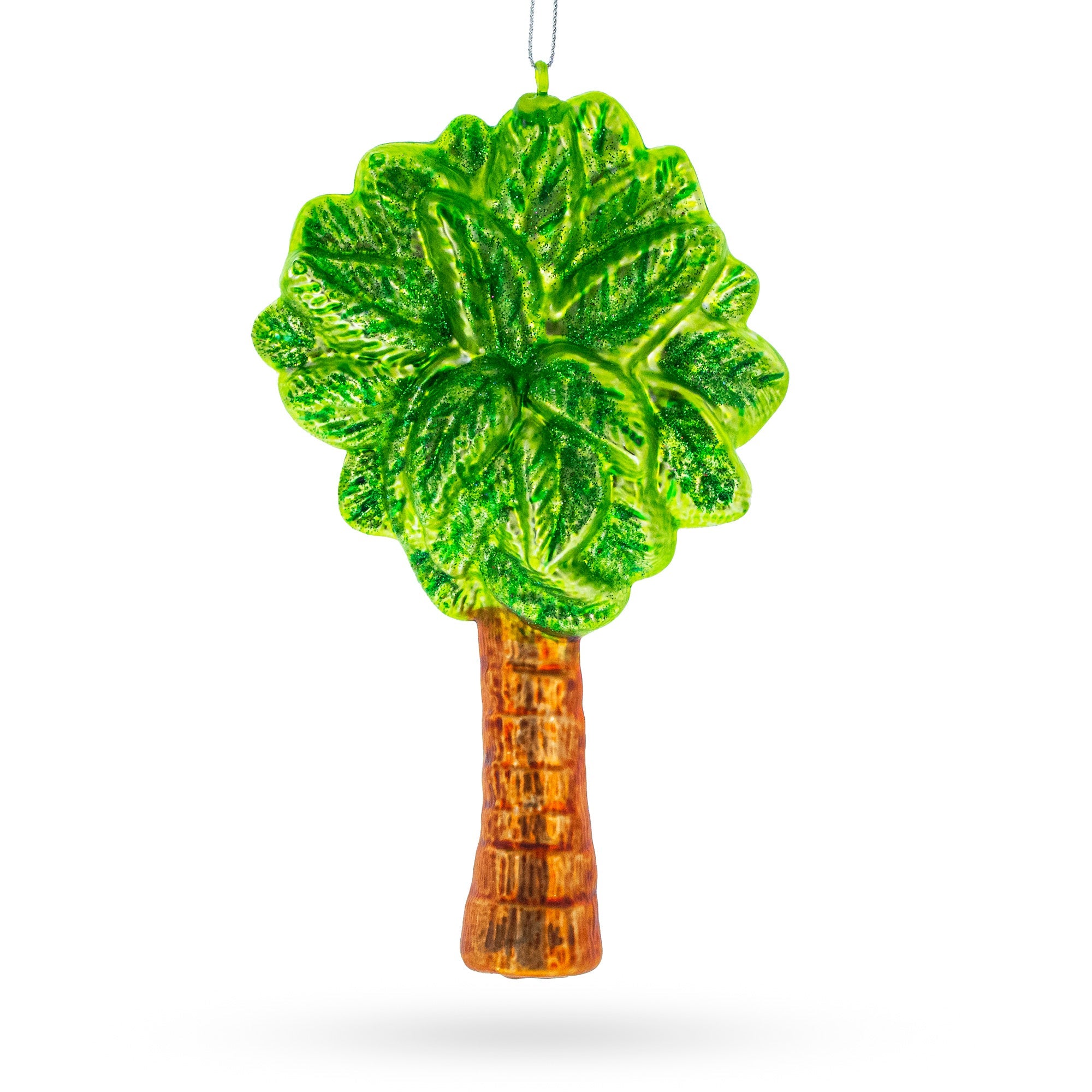 Tropical Coconut Tree - Blown Glass Christmas Ornament