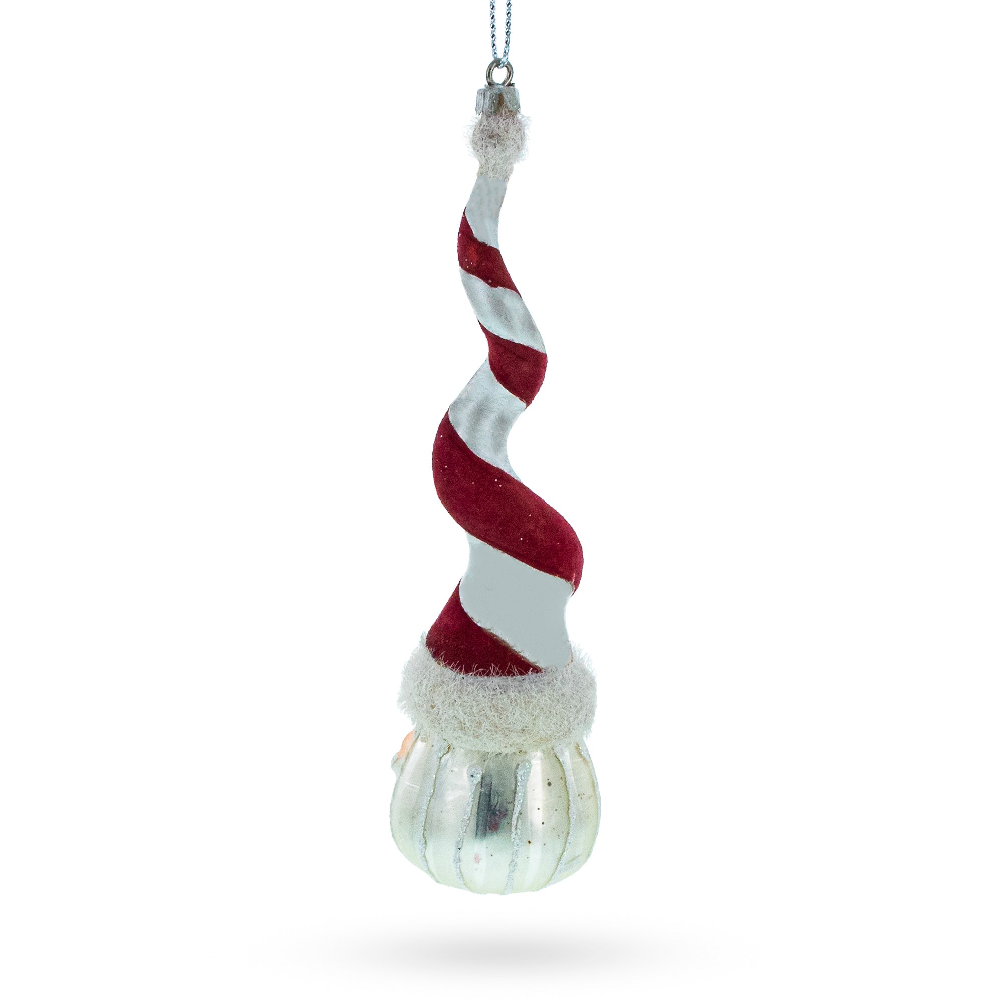 Santa With Quirky Twisted Hat - Blown Glass Christmas Ornament