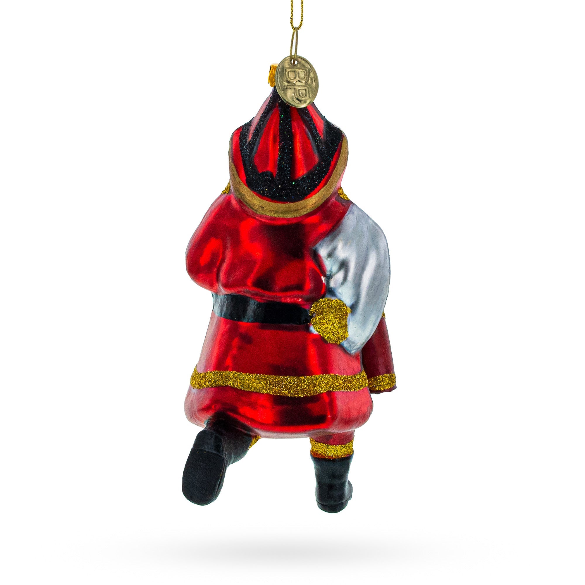 Dapper Fireman Santa With Extinguisher - Blown Glass Christmas Ornament