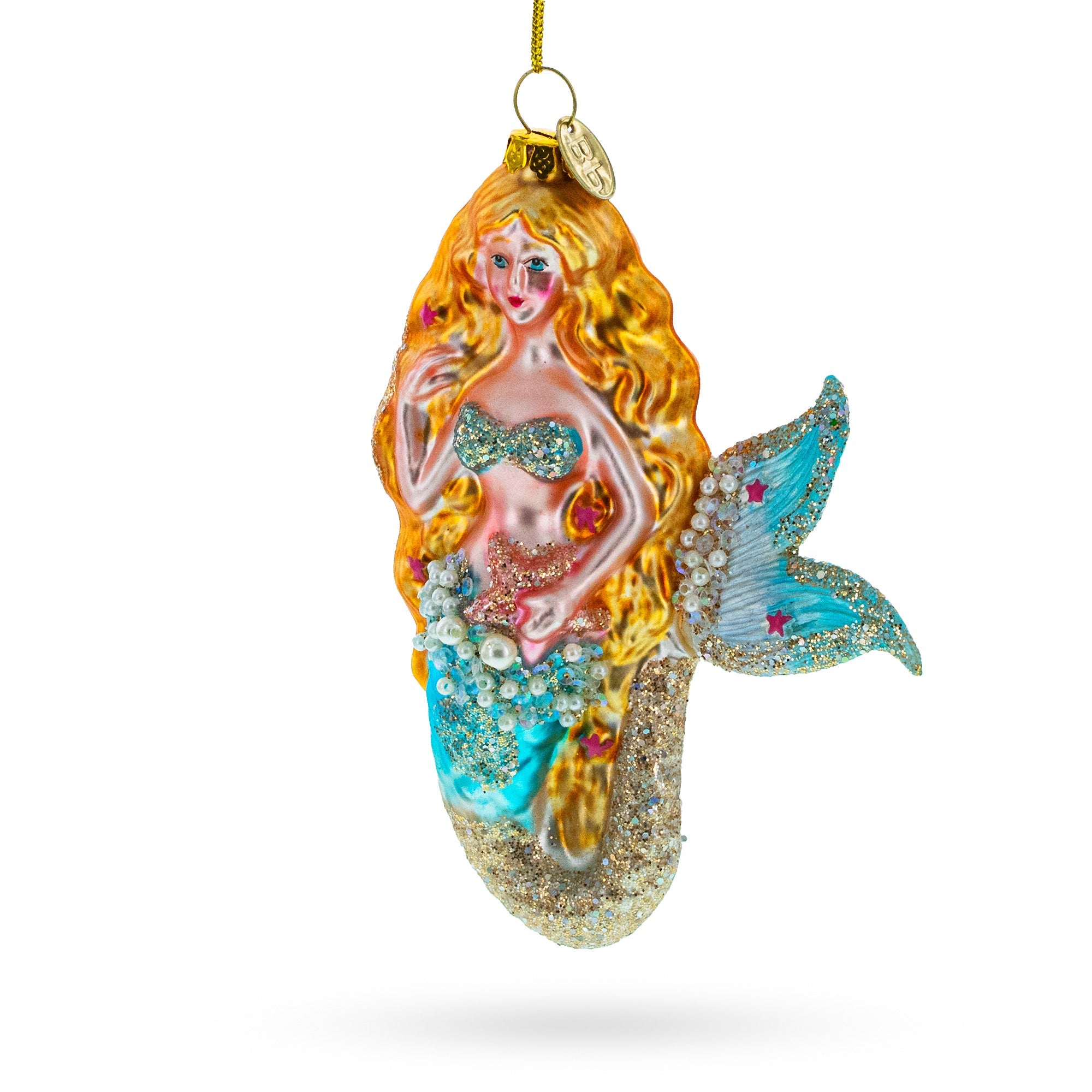 Beaded Mermaid - Blown Glass Christmas Ornament