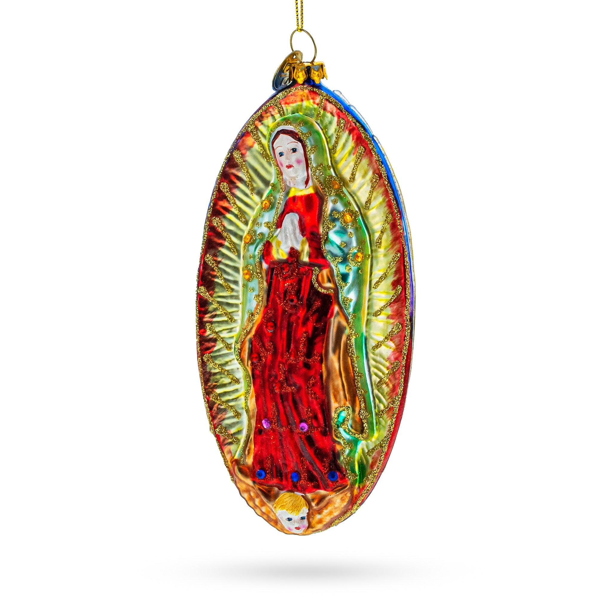 Blessed Virgin Mary - Blown Glass Christmas Ornament