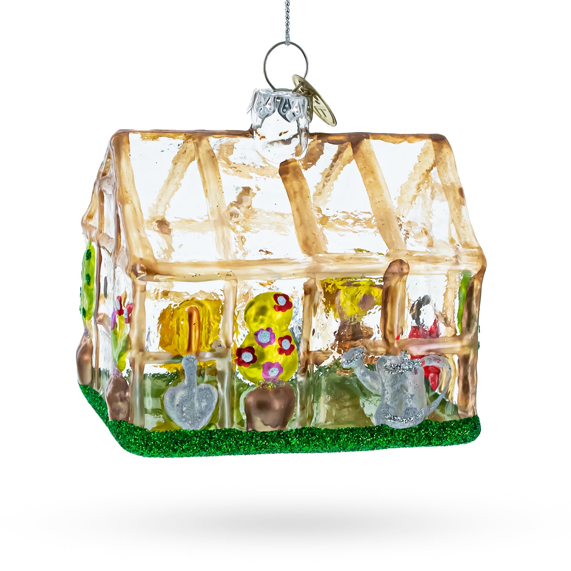 Gardener's Dream Greenhouse And Tools - Blown Glass Christmas Ornament