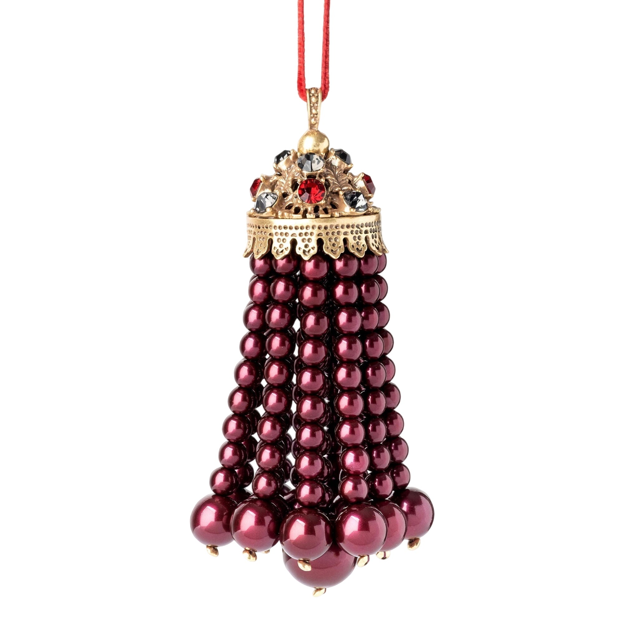 Hanging Pearl Tassel, Plum