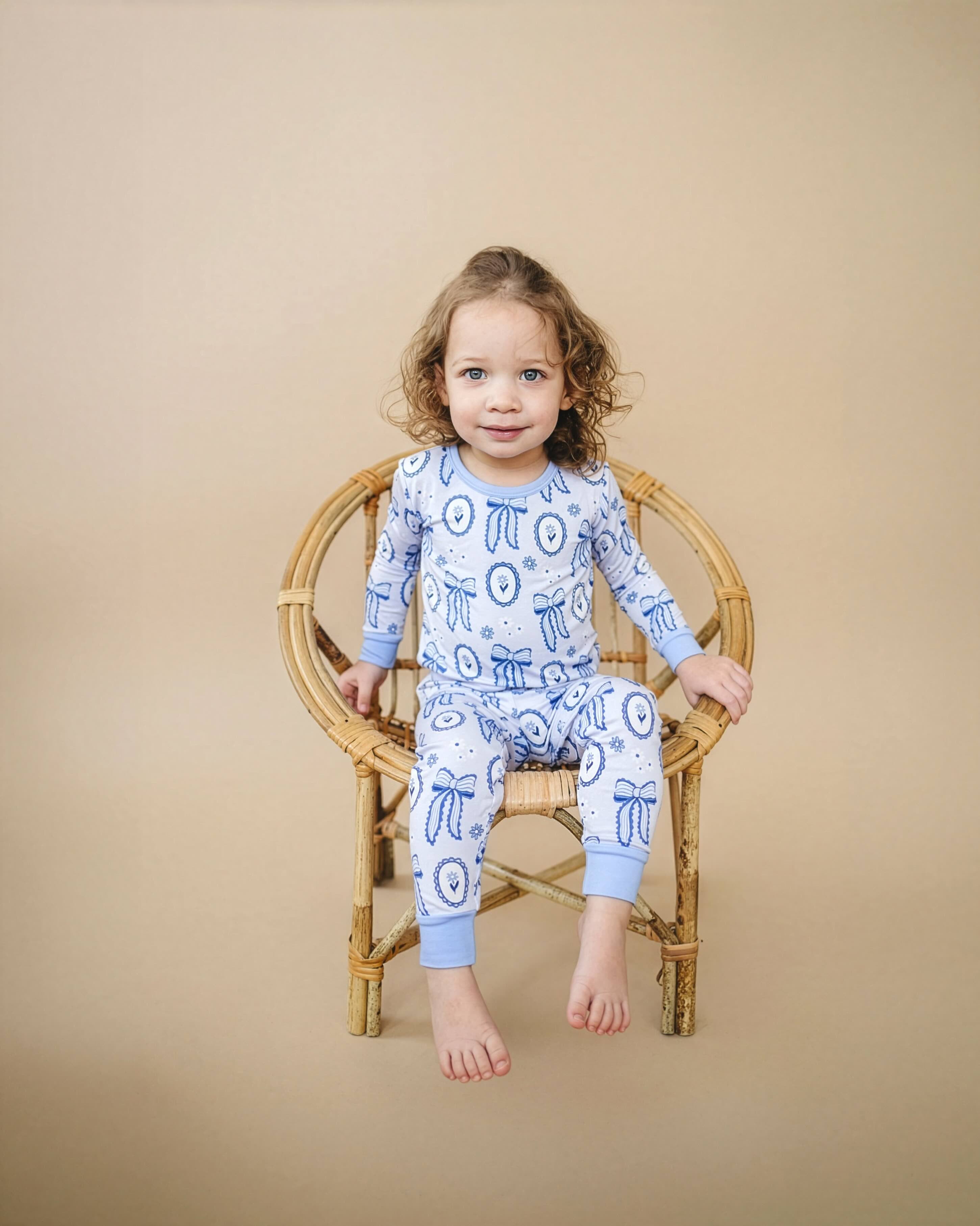 Bamboo Two Piece Set | Blue Bow