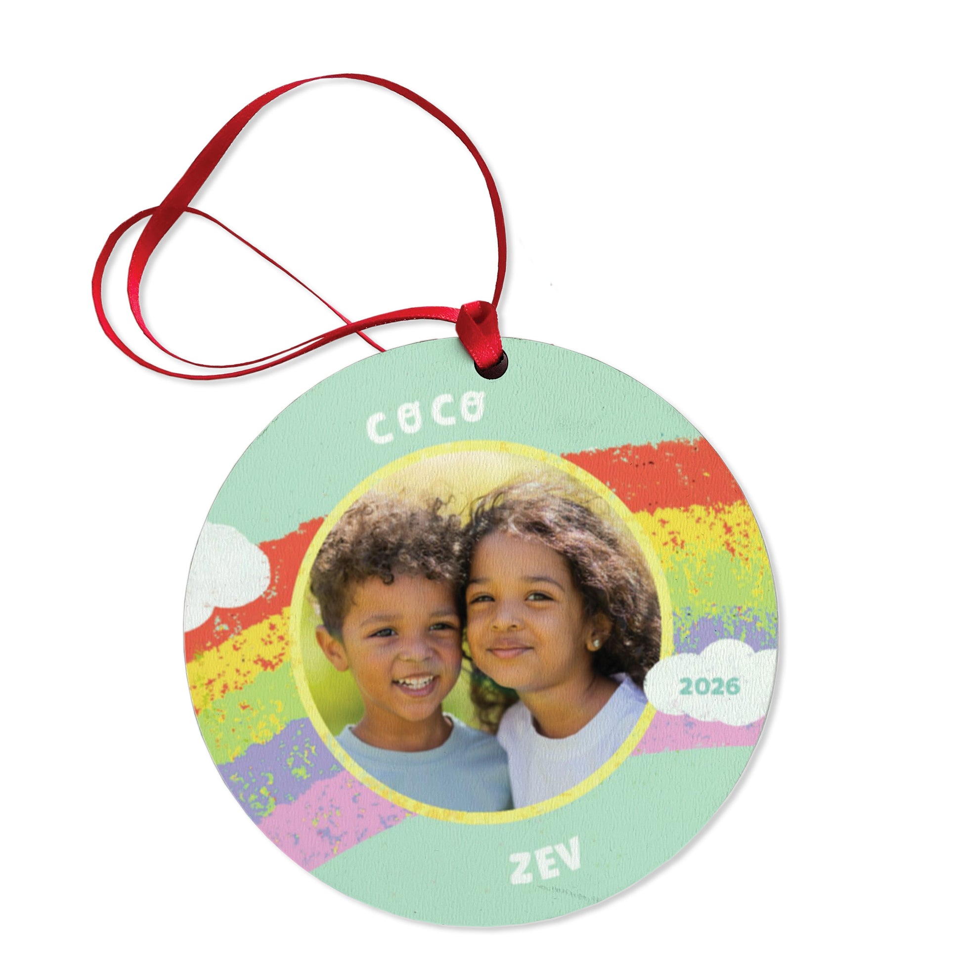Rainbow Personalized Photo Ornament