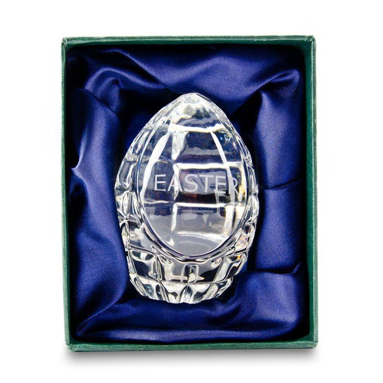 Luxurious Engraved Crystal Easter Egg With Elegant Gift Box 3 Inches Tall