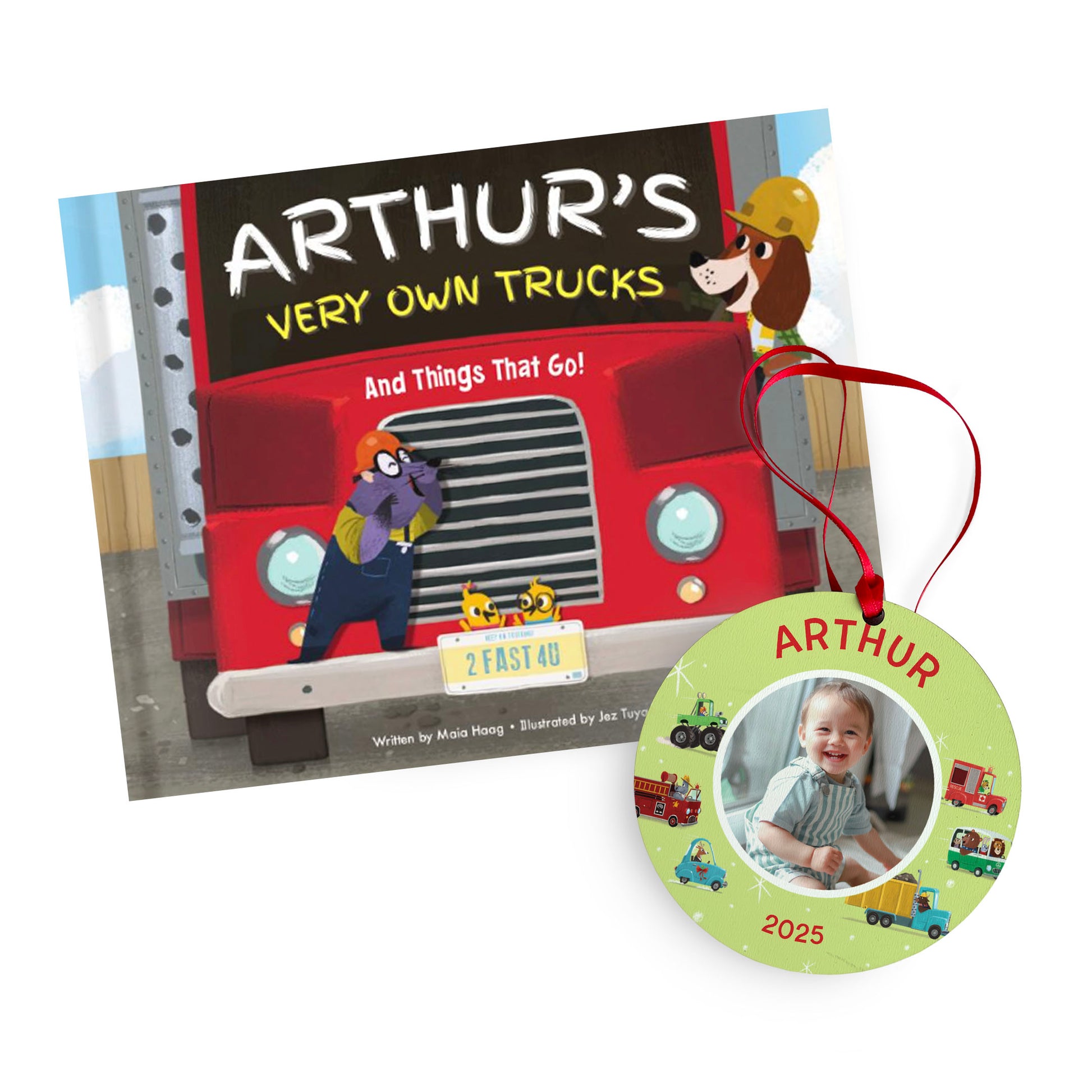 My Very Own Trucks Personalized Book and Ornament Gift Set