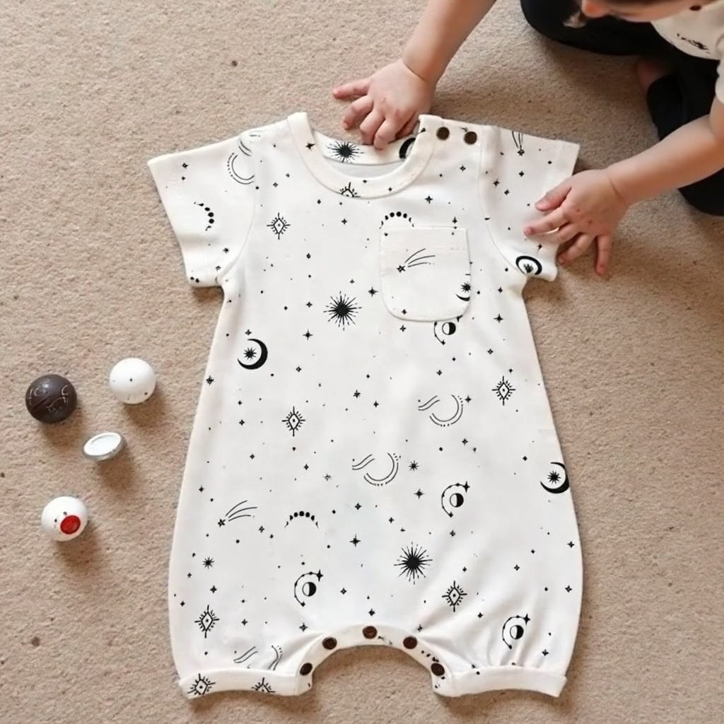 Short Sleeve Romper | Celestial